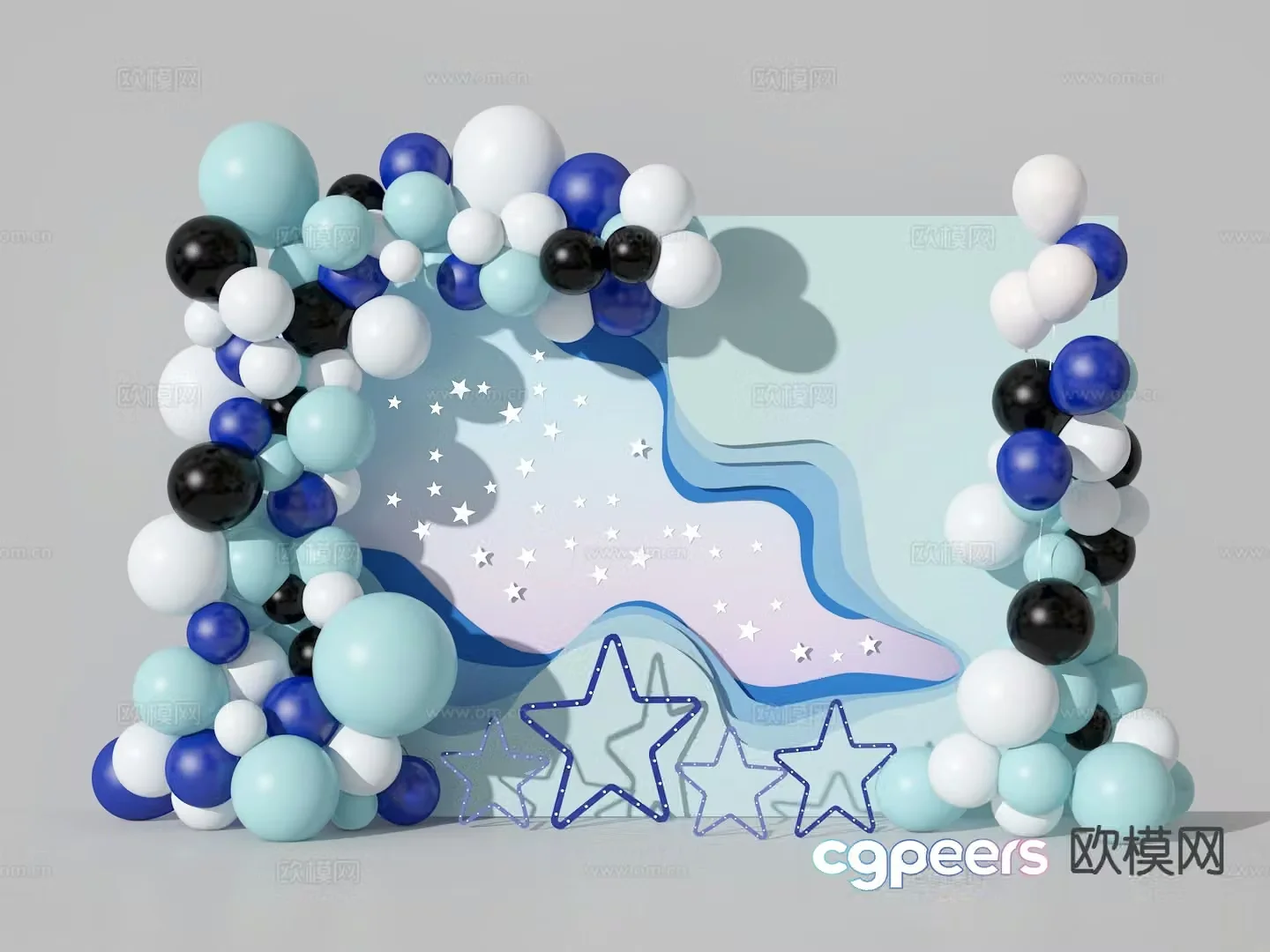 Balloon Beauty Signature Version Check-in Point 3D Model