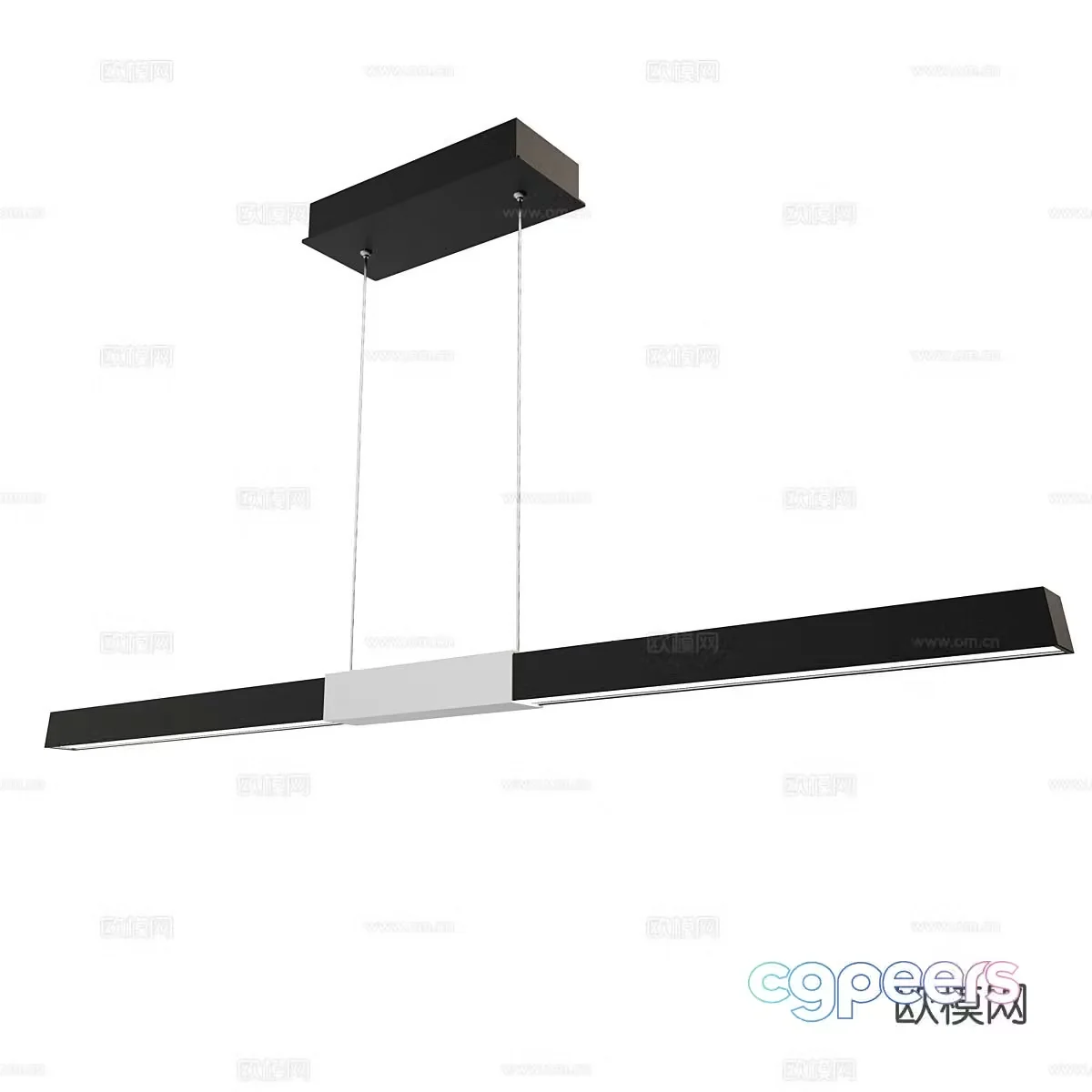 Modern long chandelier office chandelier 3d model