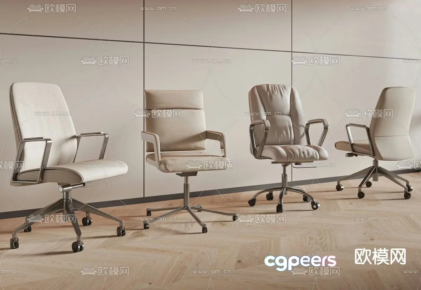 Modern office chair swivel chair staff chair 3d model