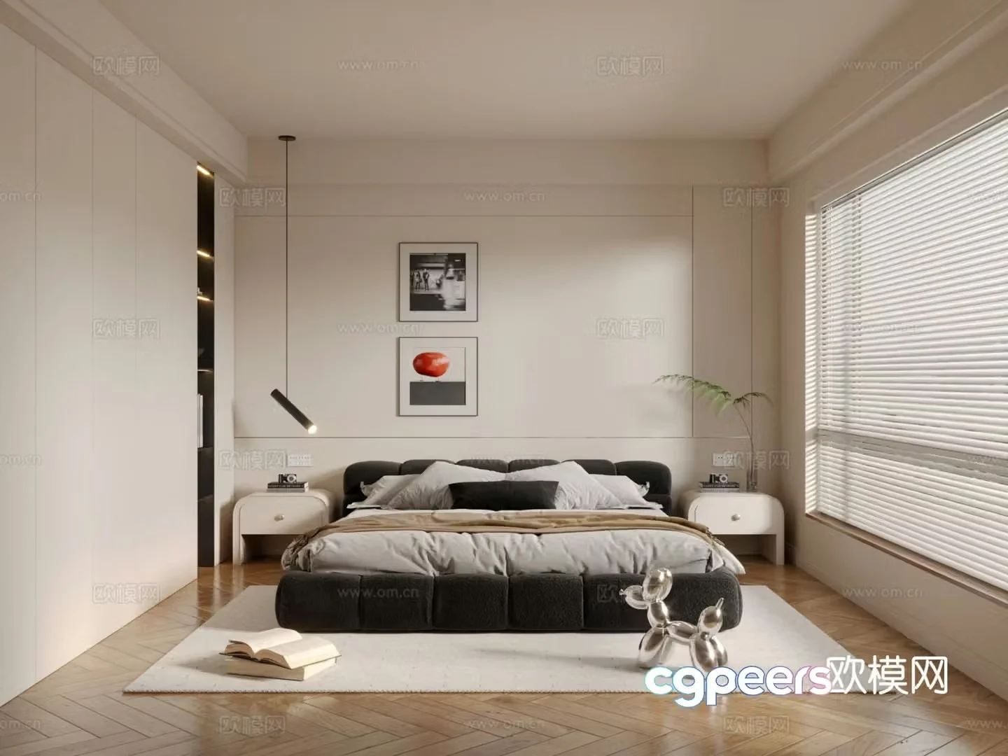 Modern bedroom master bedroom 3d model