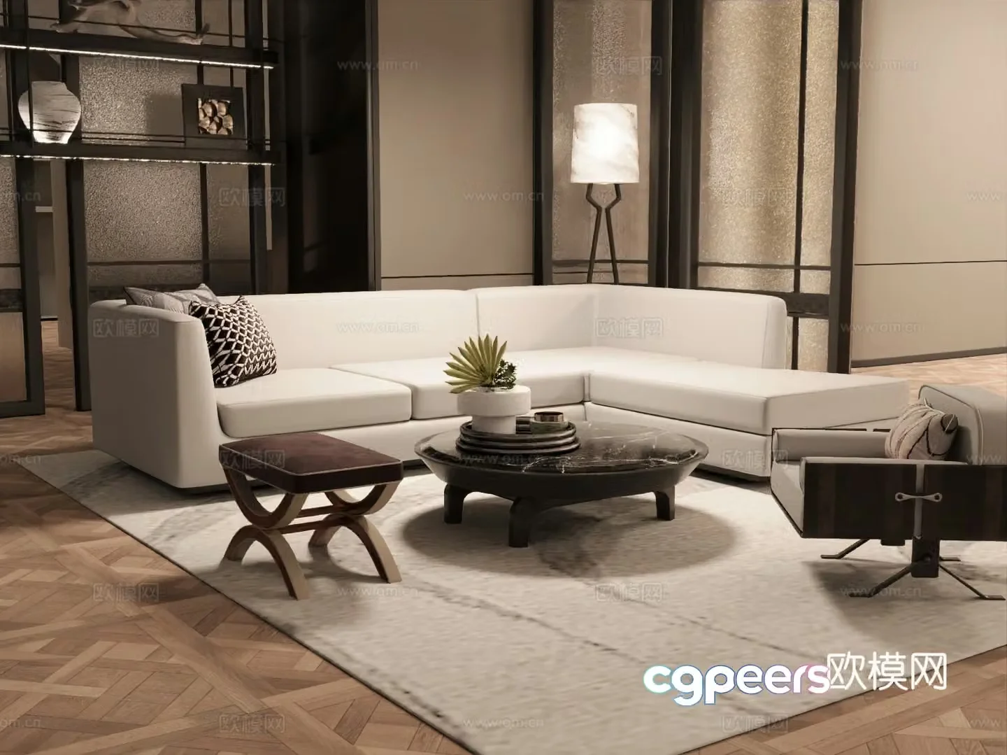Modern combination sofa 3d model