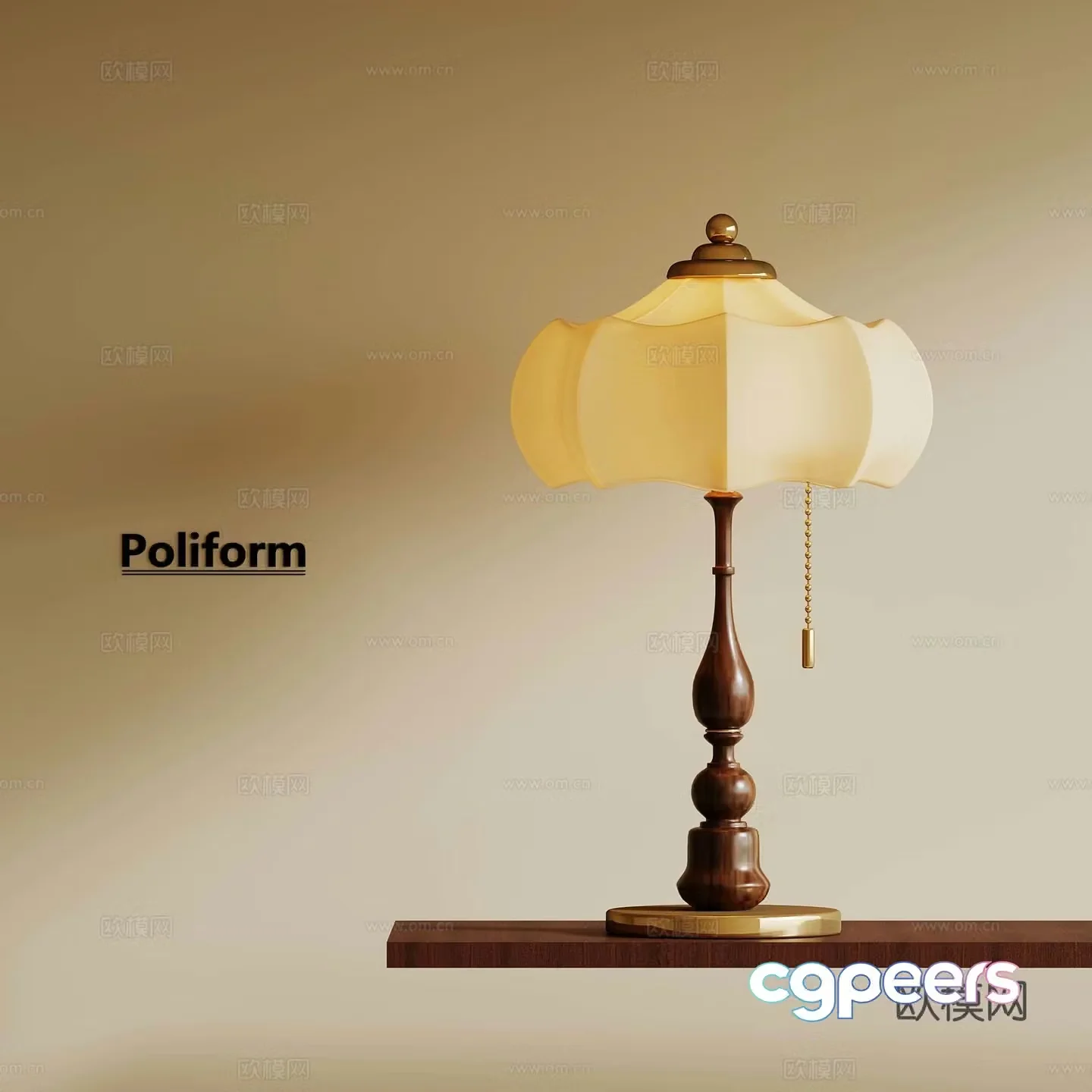 Modern medieval style table lamp French table lamp 3D model