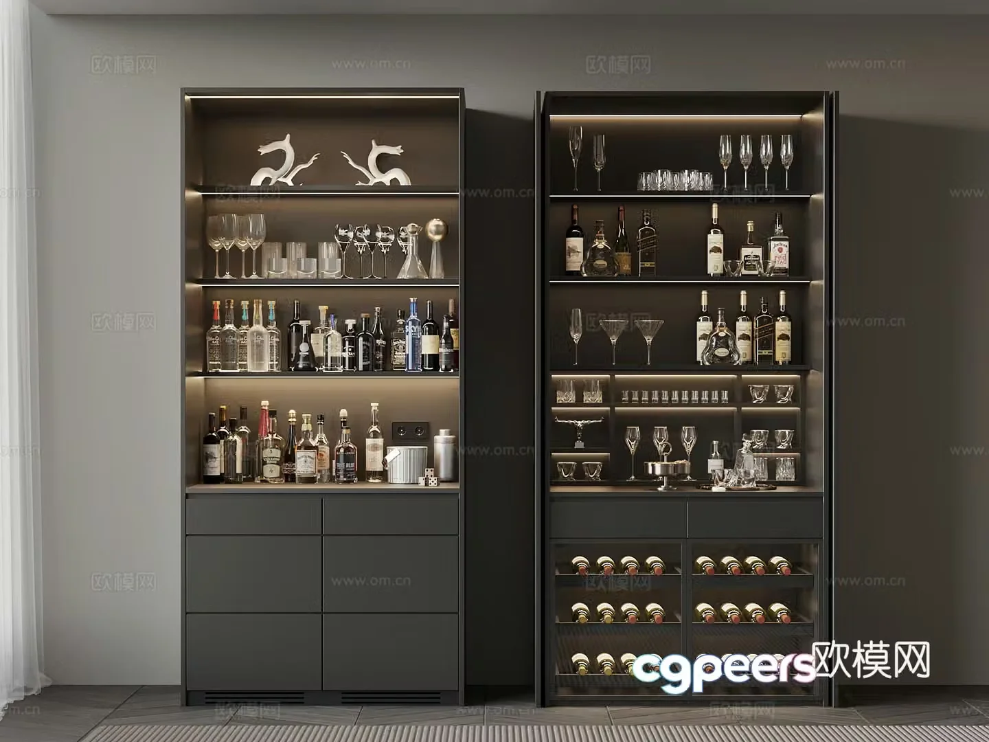 Wine cabinet modern wine cabinet 3d model