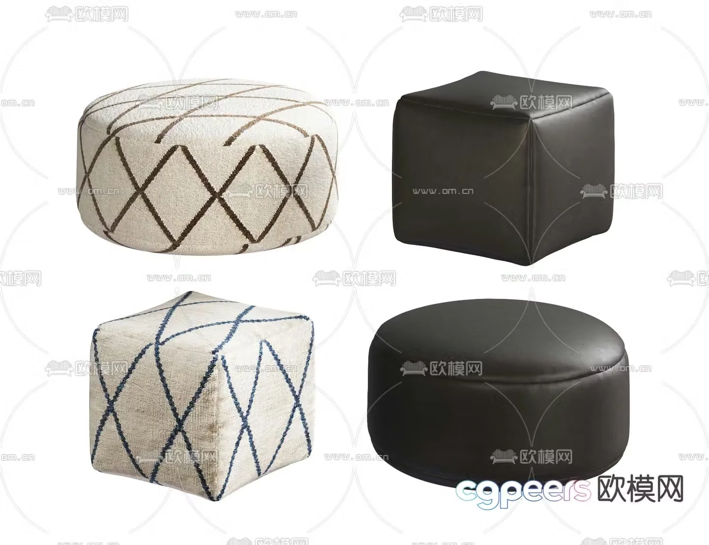 Modern low stool stool 3d model