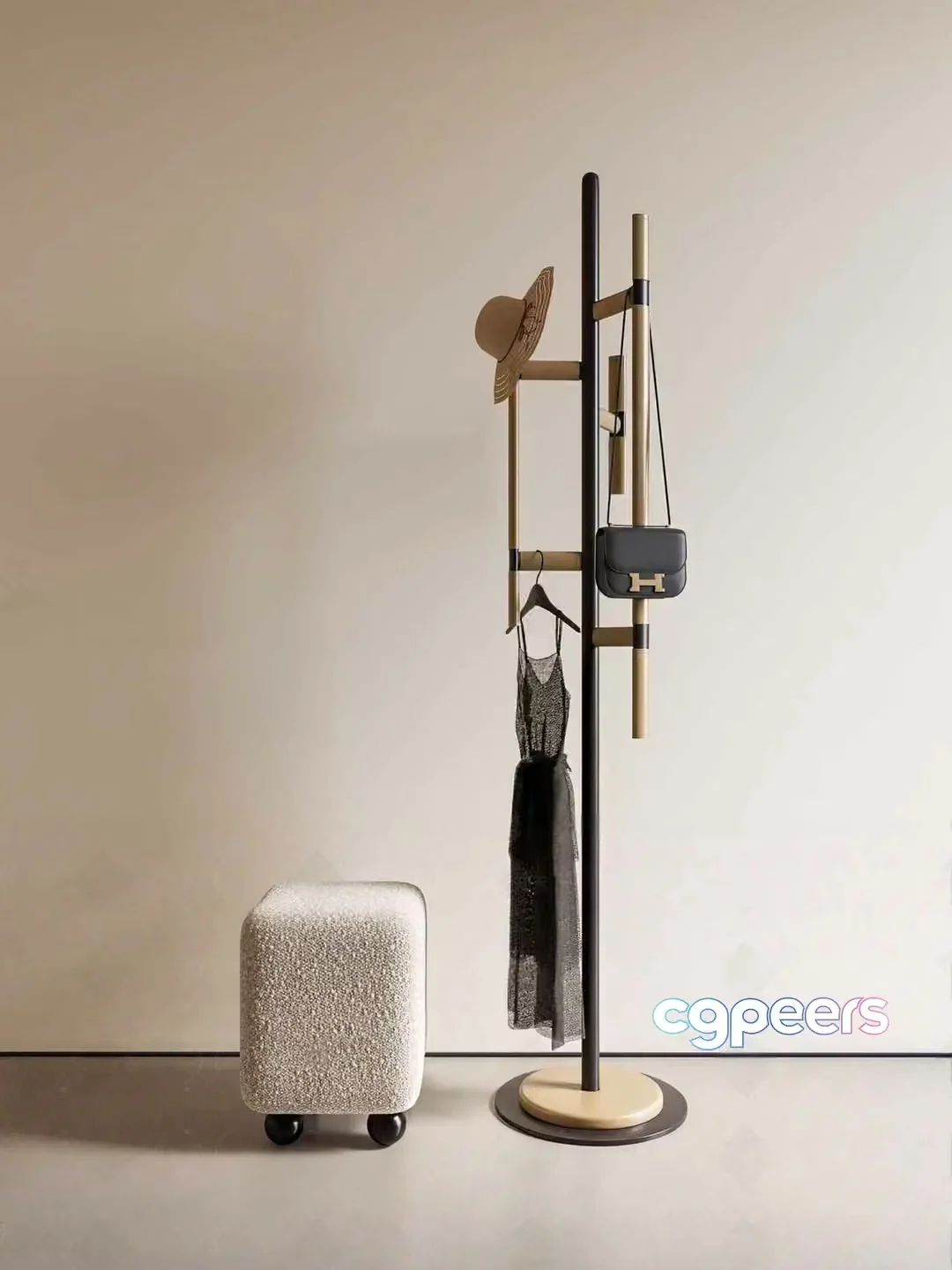 Minimalist Clothing Rack 3D Model – 3766 – VRAY Render