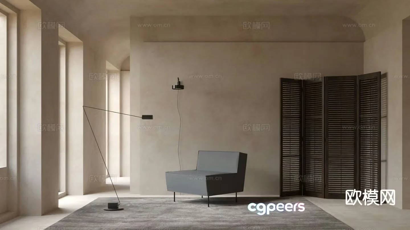 GUBI single sofa leisure sofa 3d model