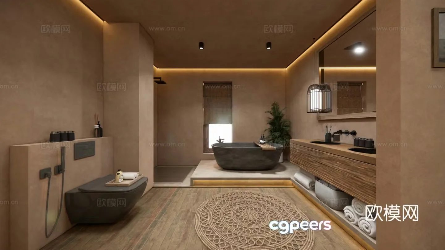 Wasabi-wind bathroom Wasabi-silver bathroom bathtub Toilet bathroom sink bathtub Toilet basin horse 3D model
