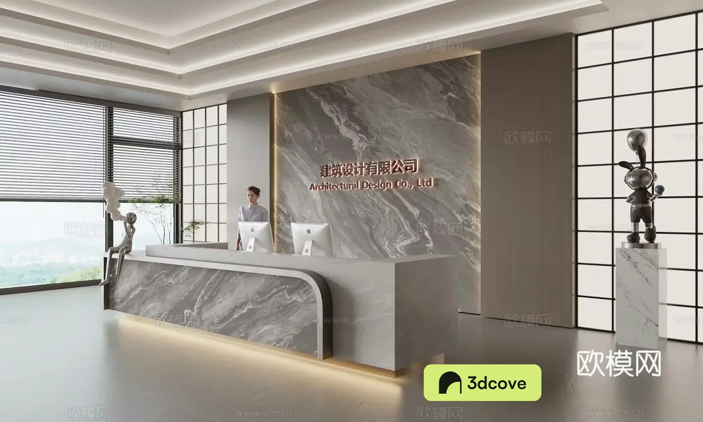 Modern company front desk reception area bar reception desk service desk company front desk background