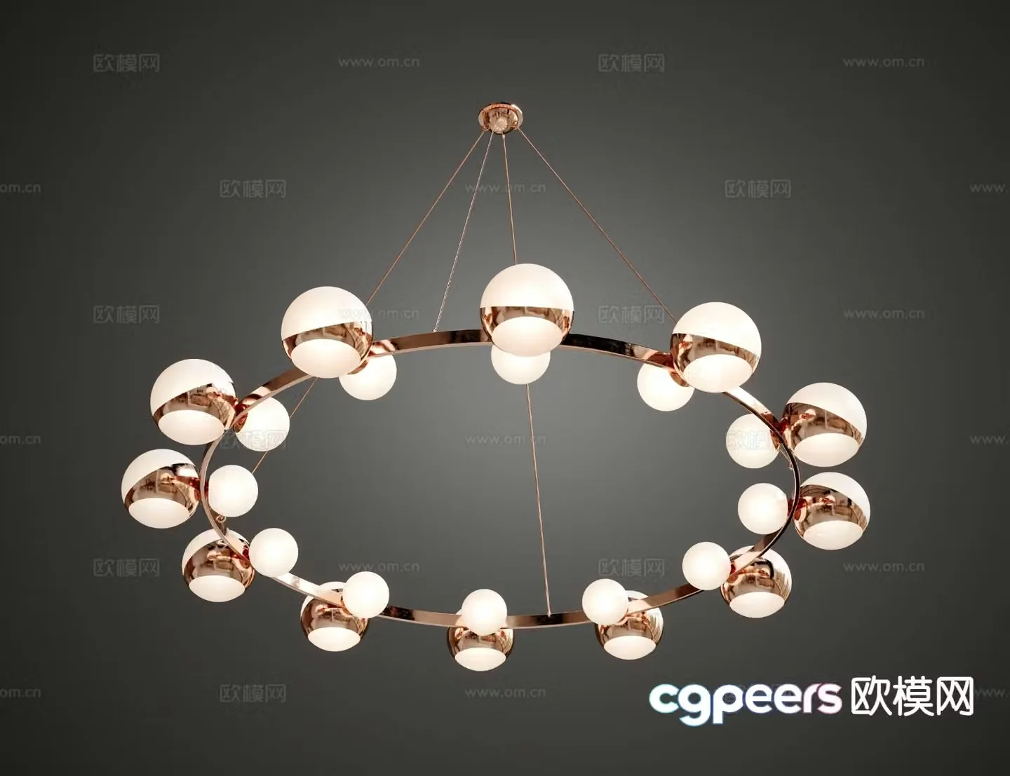 Light luxury chandelier multi-head chandelier 3D model