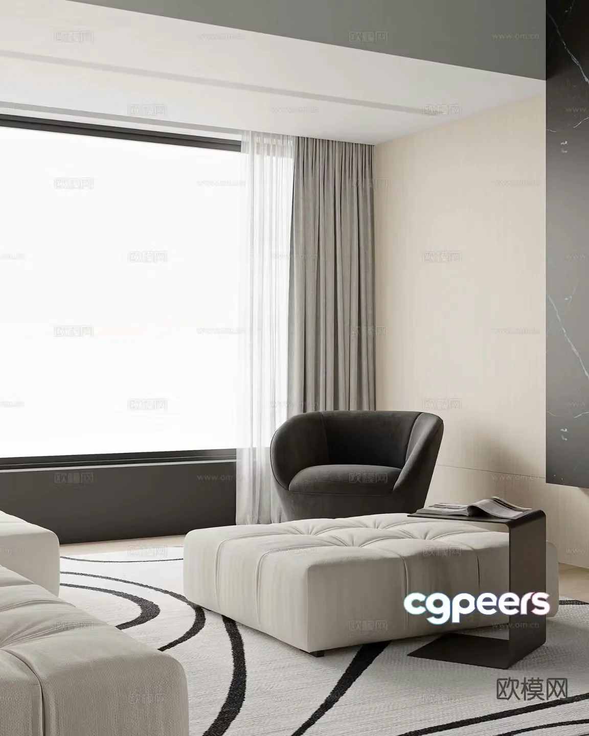 Modern leisure sofa 3d model