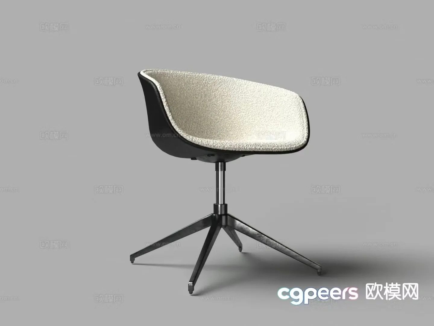 White velvet lounge chair 3d model