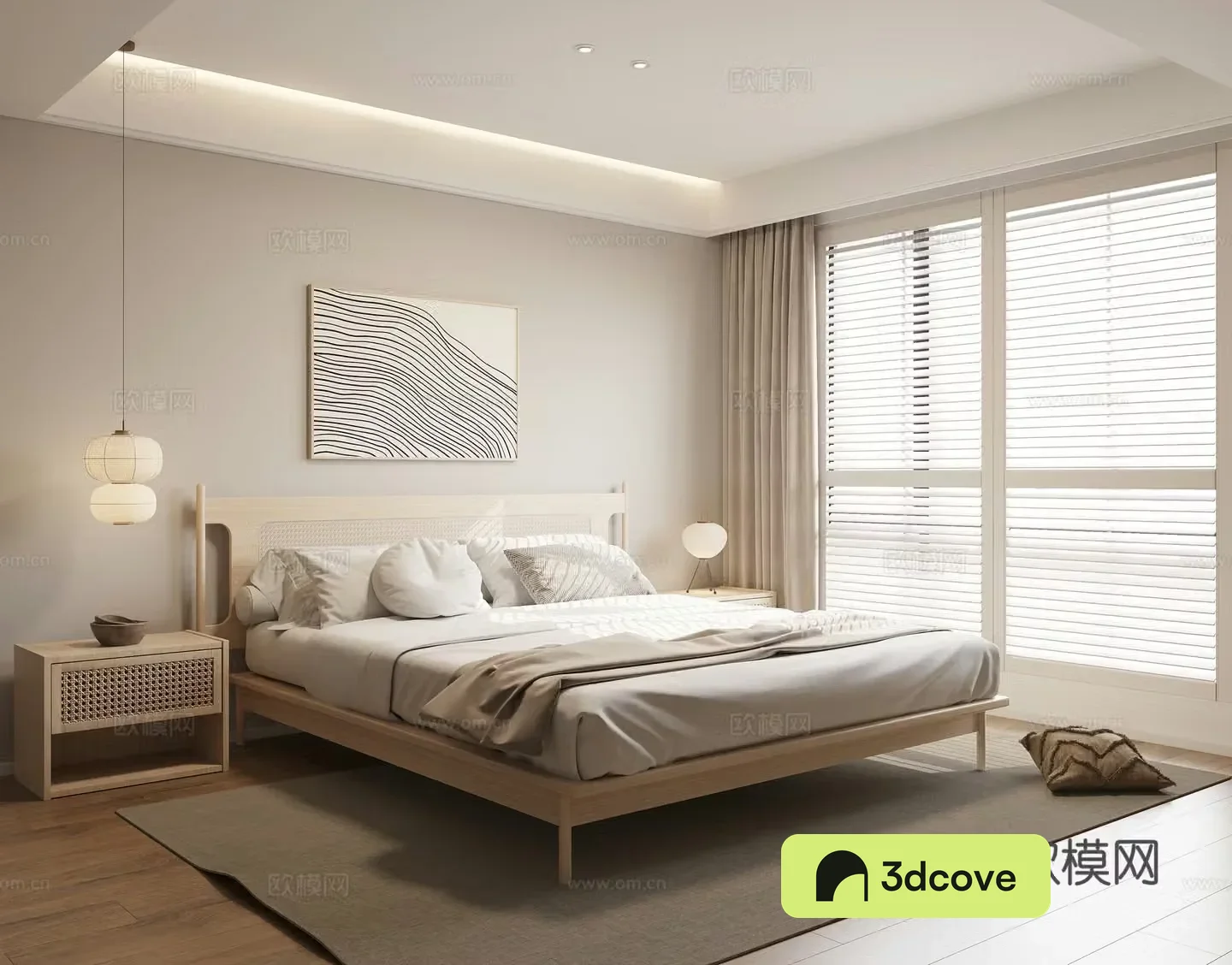 Wasabi Bedroom Double Bed 3D Model