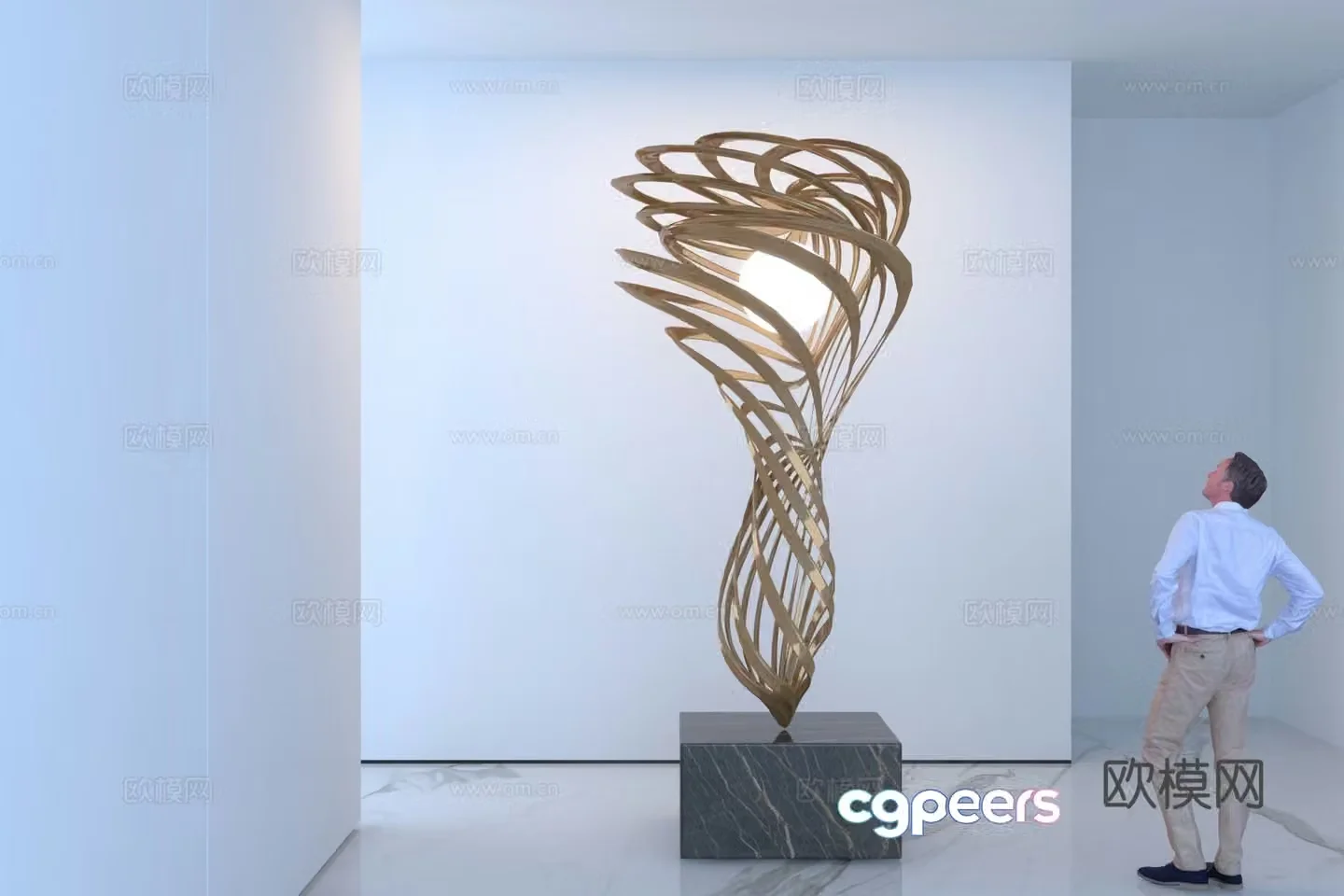 Modern abstract sculpture ornament 3d model