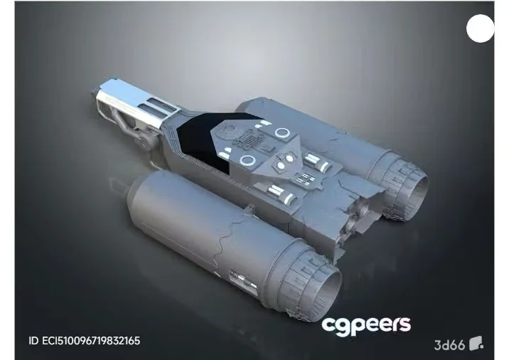 A Futuristic-Looking Spaceship 3D Model – 9631 – VRAY Render