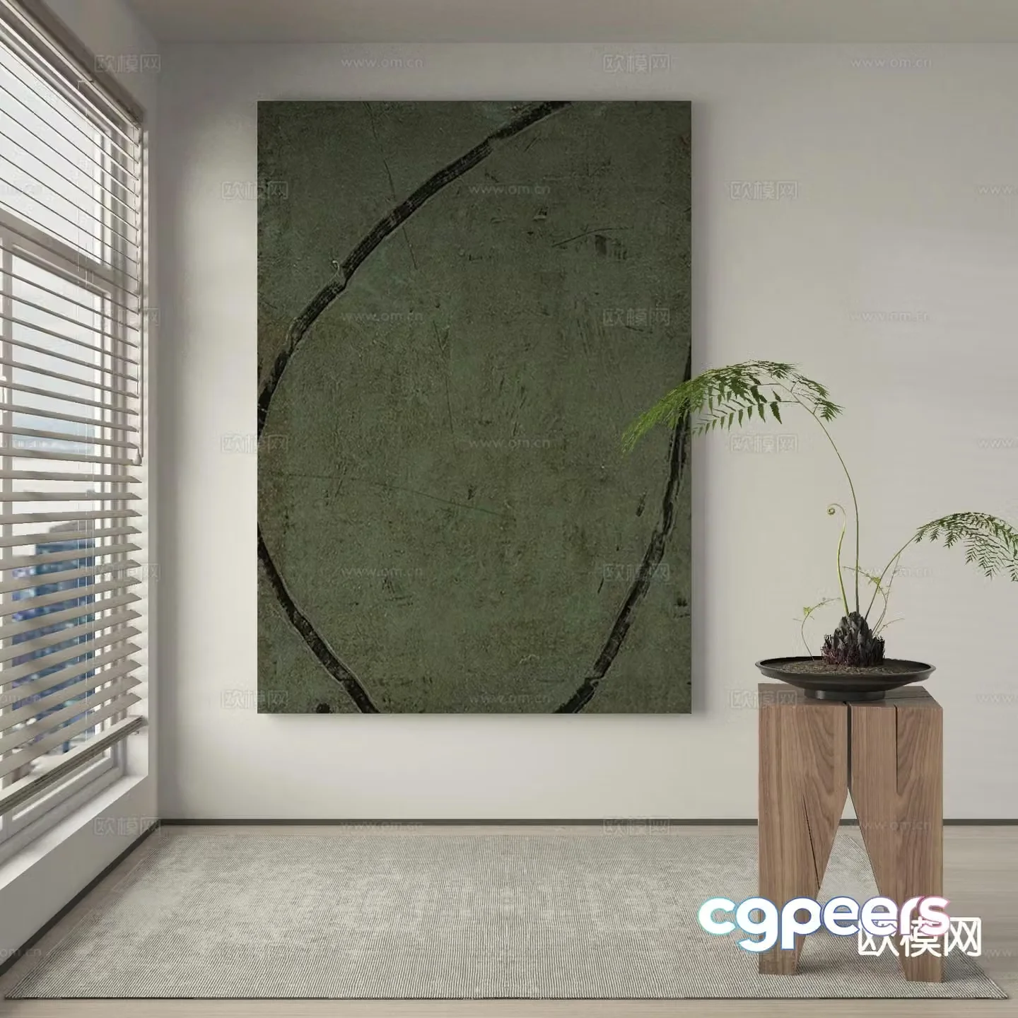 Modern decorative painting texture painting abstract painting 3d model