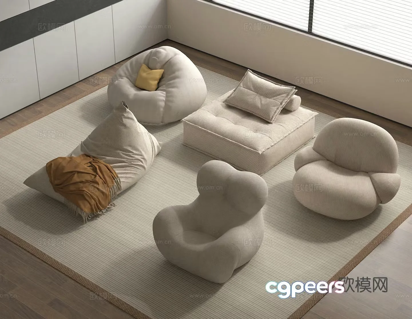 Lazy sofa casual sofa 3d model