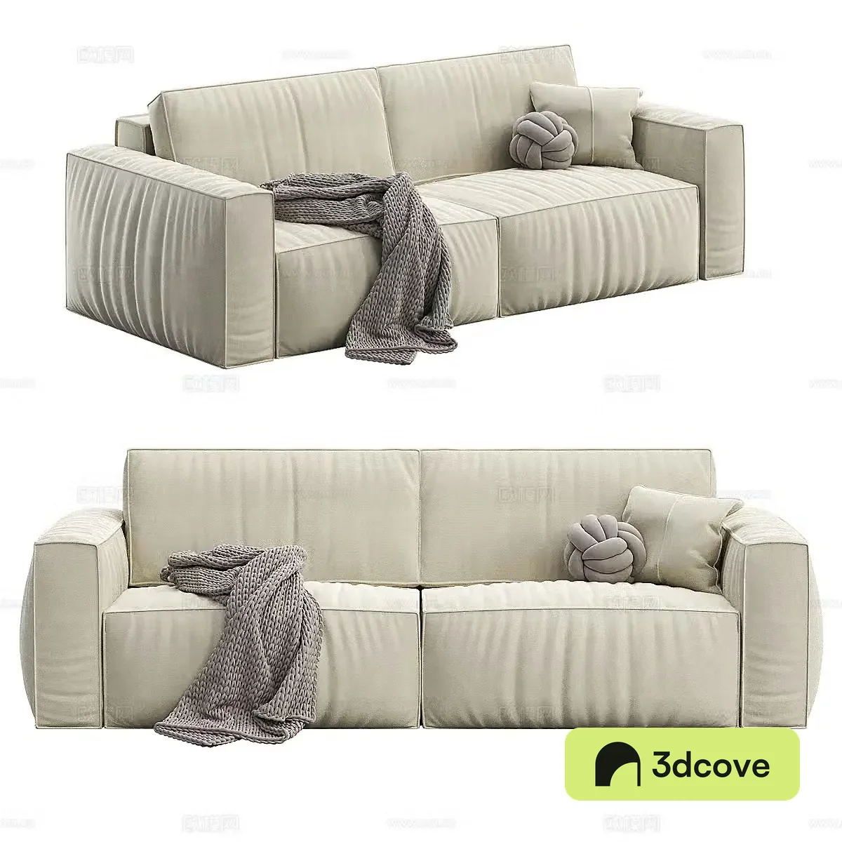 Double sofa upholstered sofa