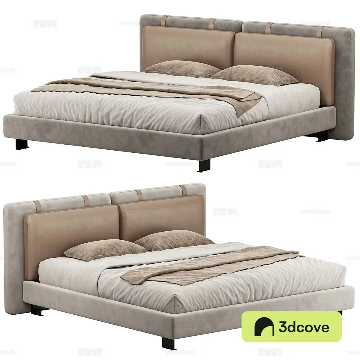 New Chinese LEKSA Leather Double Bed