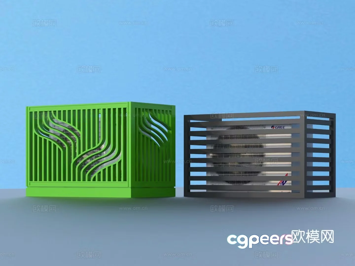 Air conditioning rack Air conditioning exterior unit Grille decoration 3D model