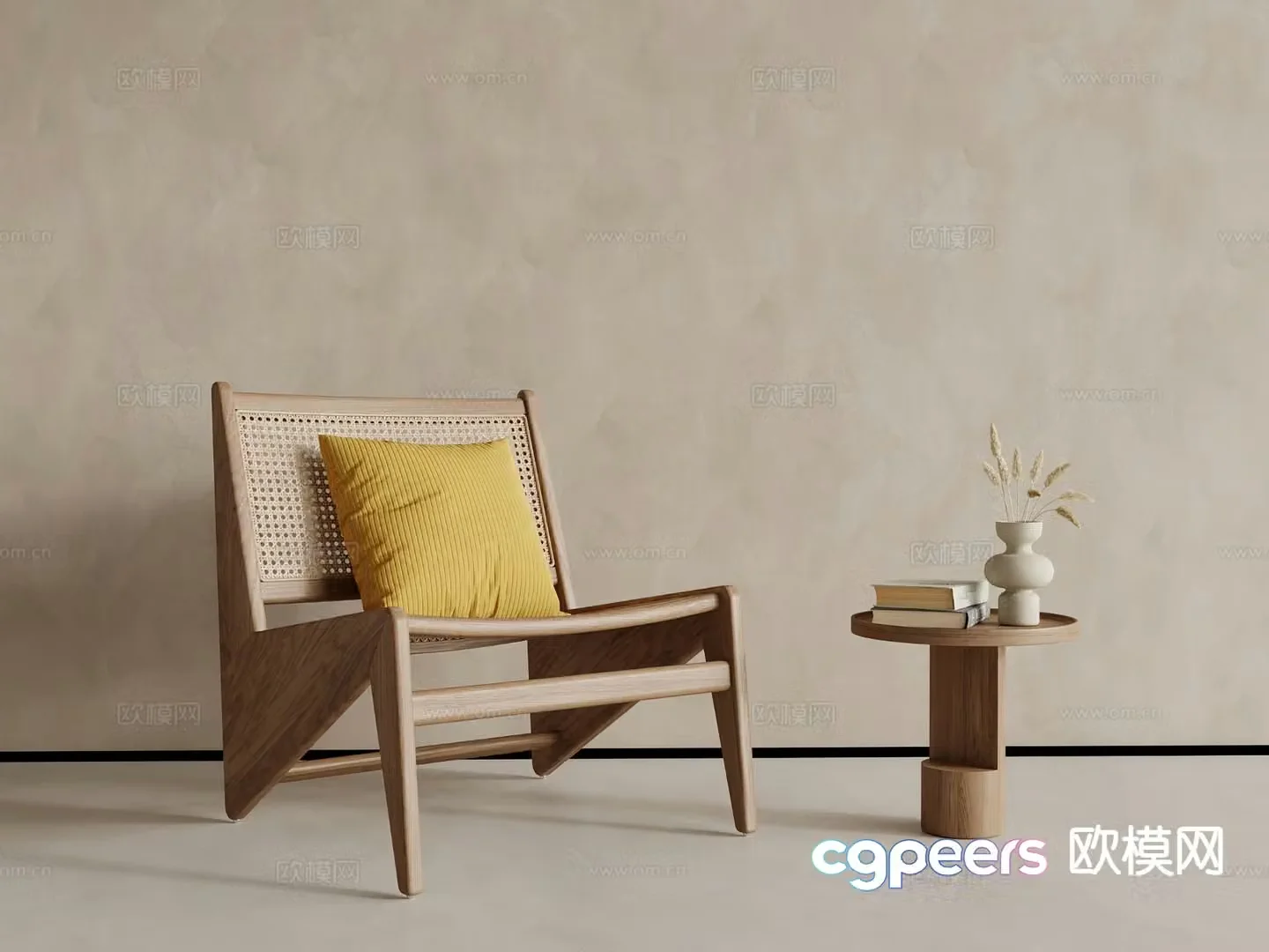 Medieval style rattan chair leisure chair 3d model