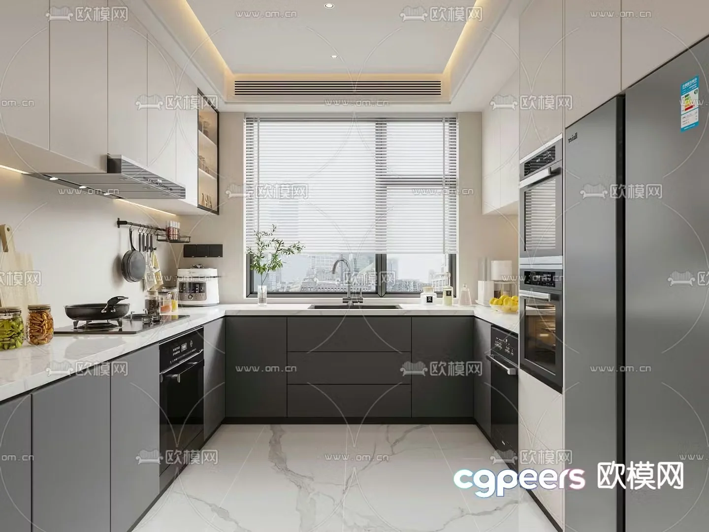 Modern kitchen cabinet 3d model
