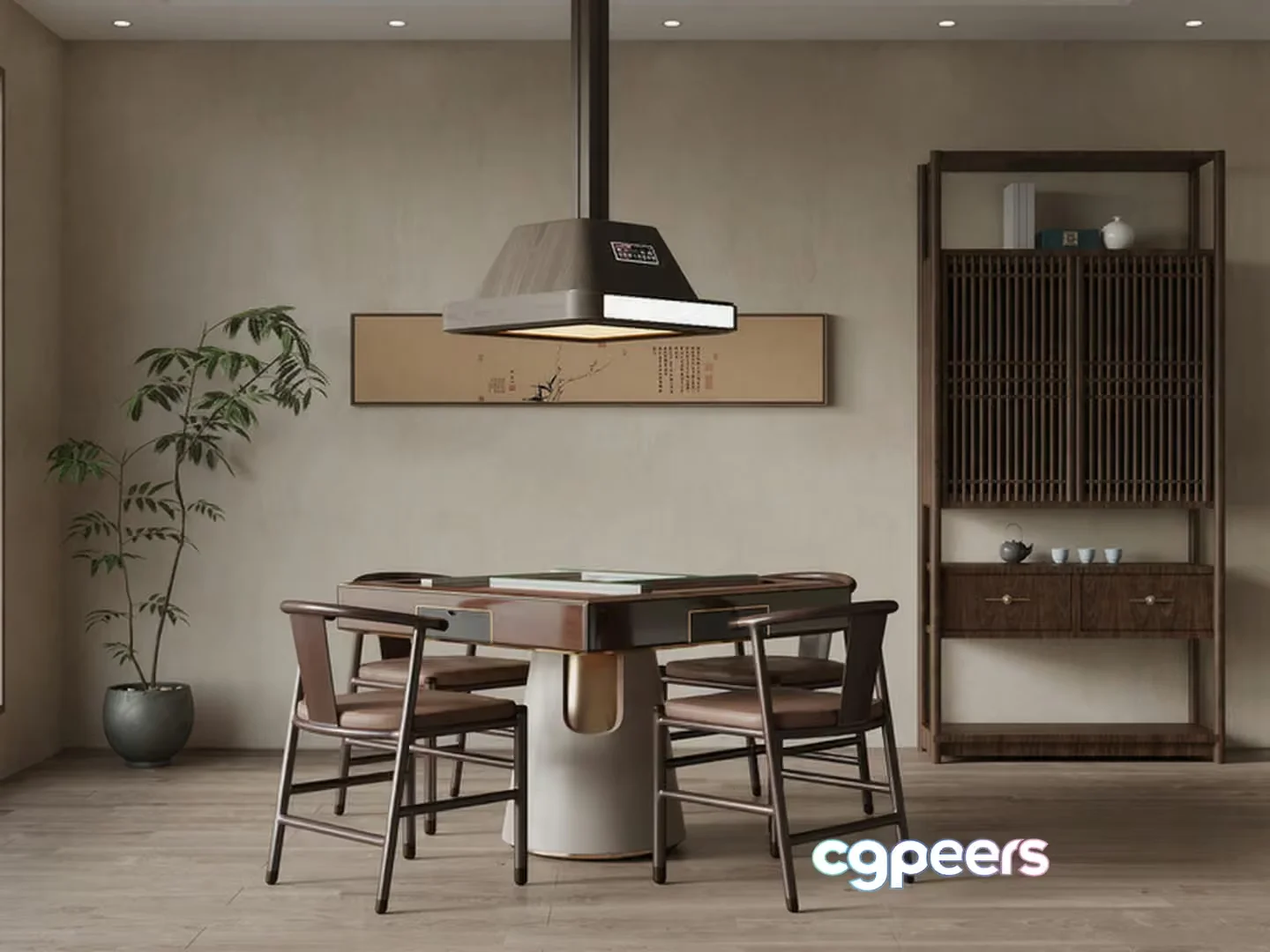 Modern Asian Dining Room 3D Model – 10515 – VRAY Render