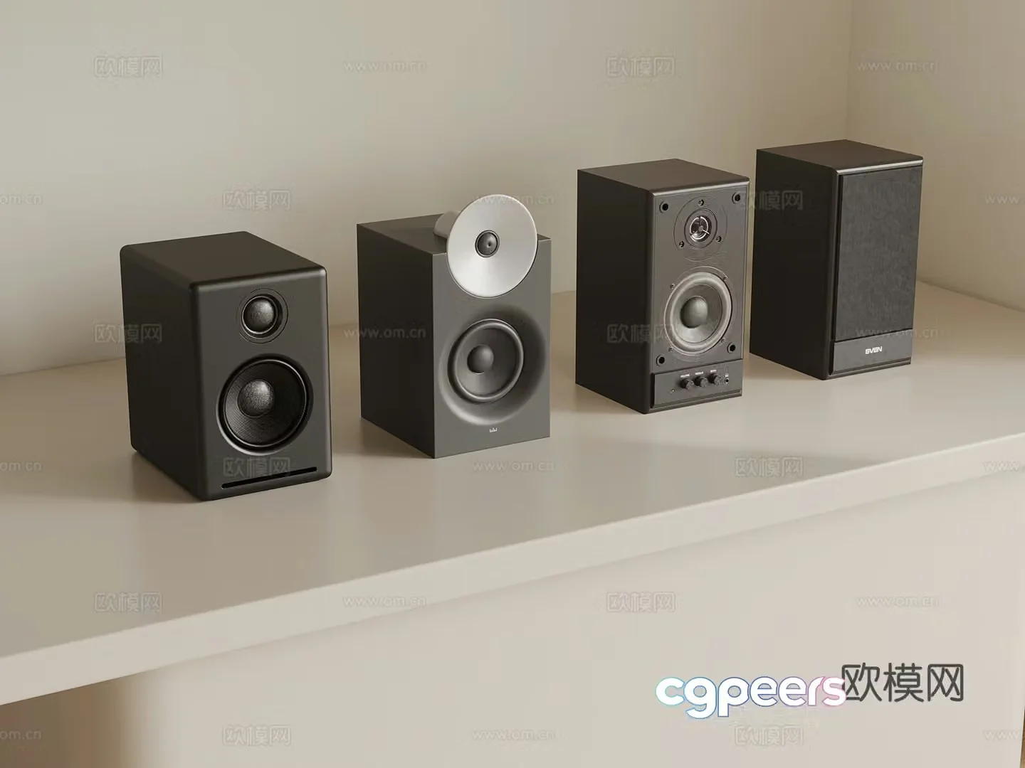 Modern audio expander subwoofer 3d model