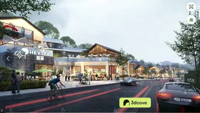 A Street Scene With Cars And People