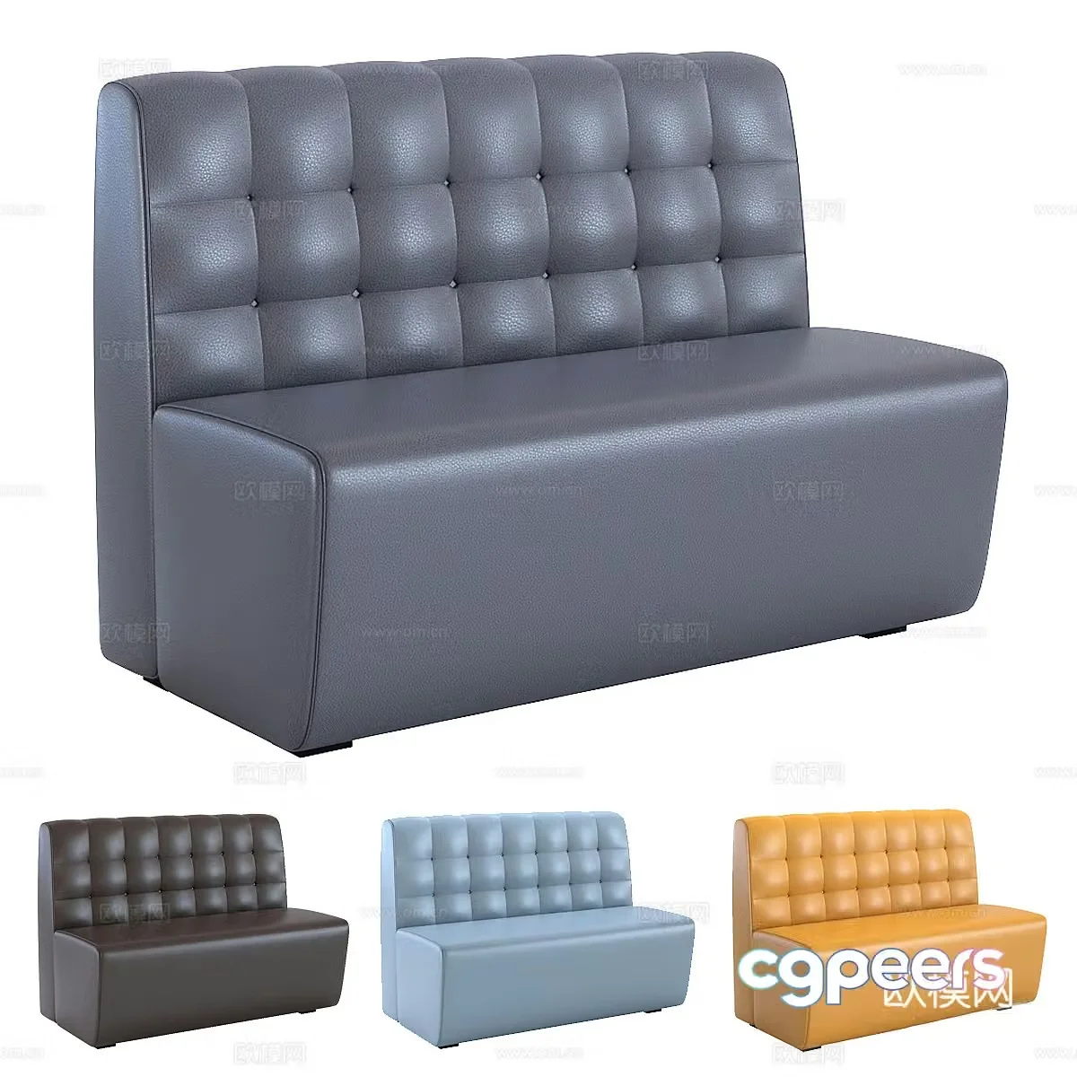 Modern leather seat sofa seat sofa 3d model