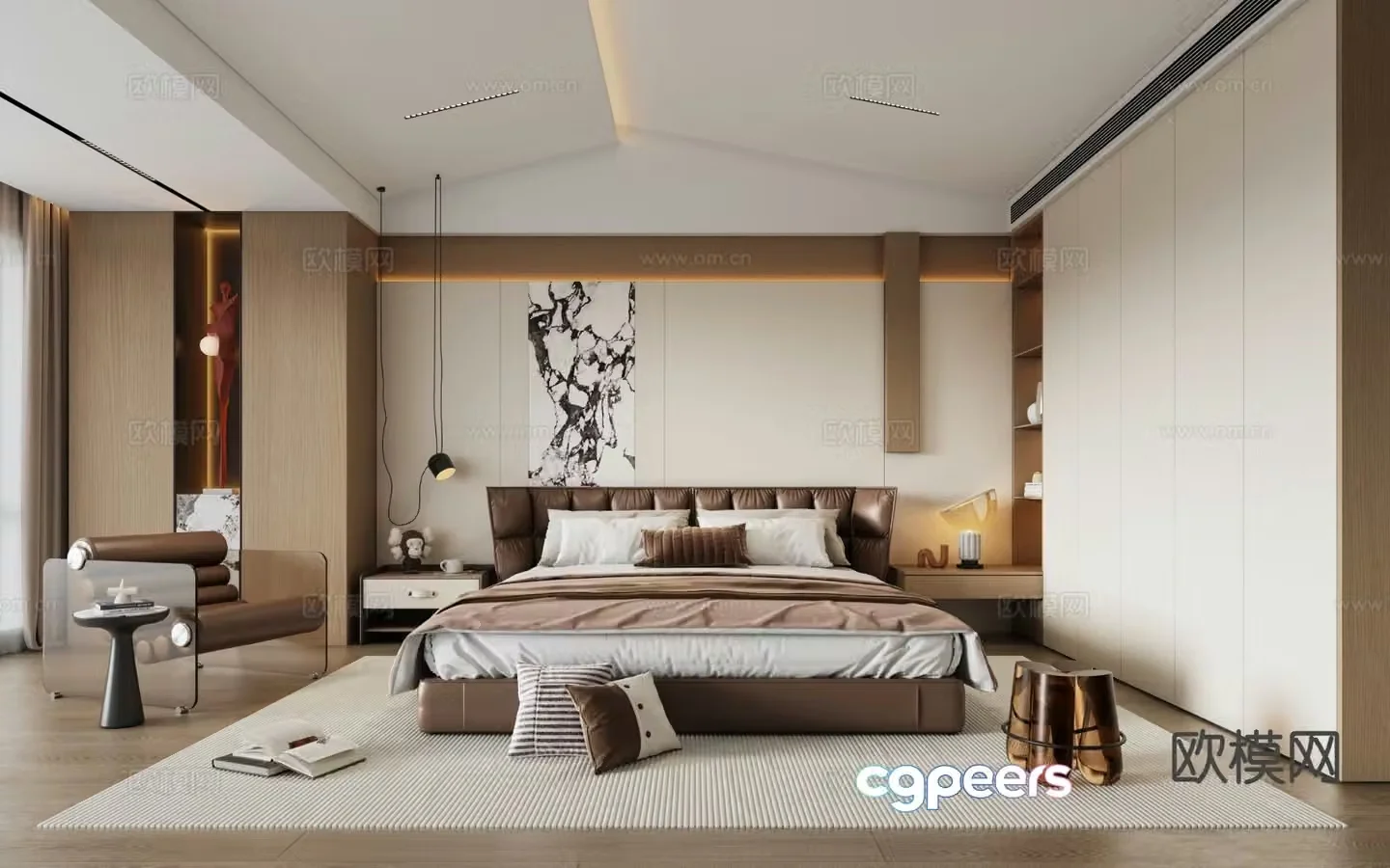 Italian style bedroom master bedroom 3d model