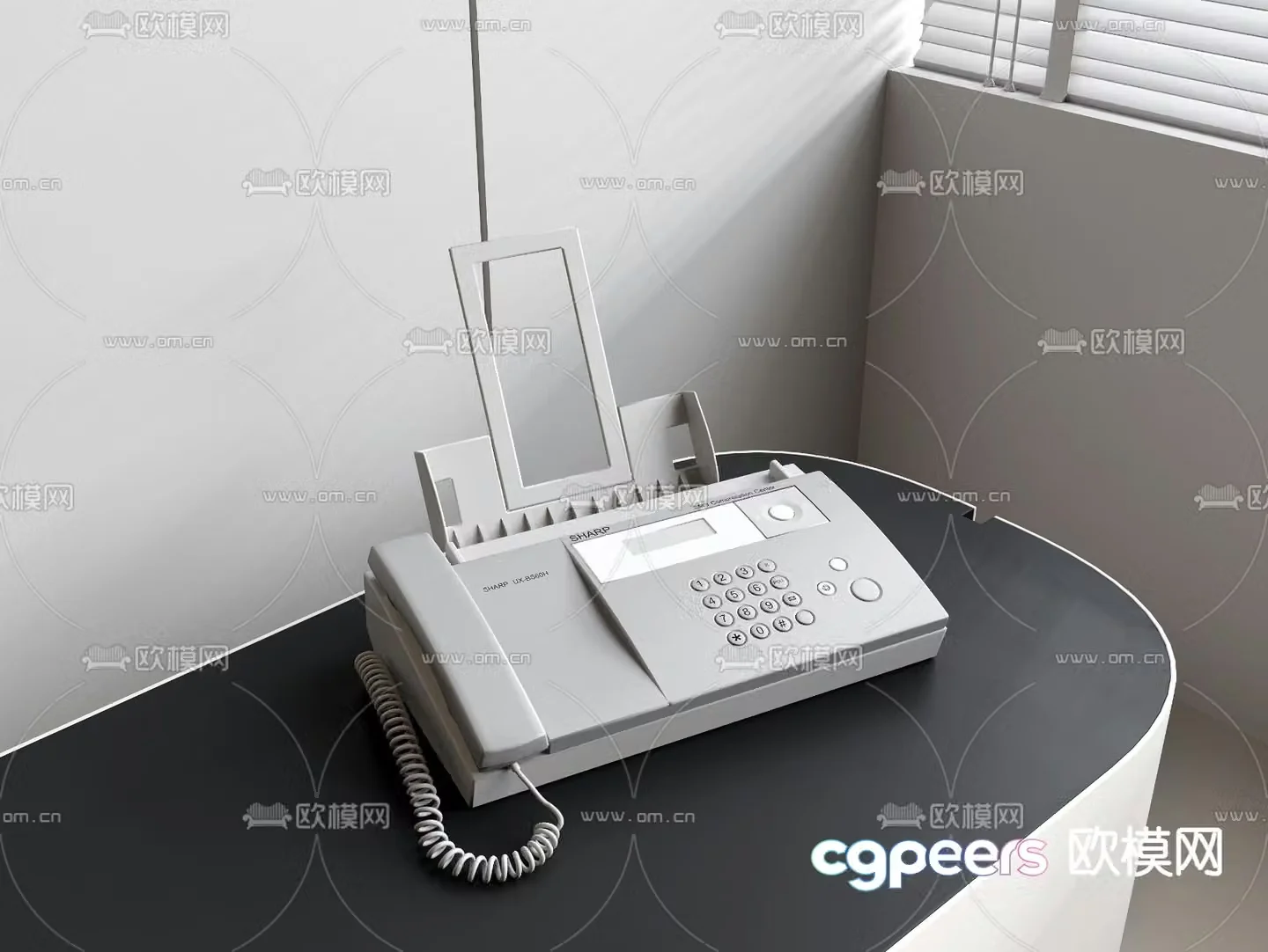 Fax machine telephone 3d model