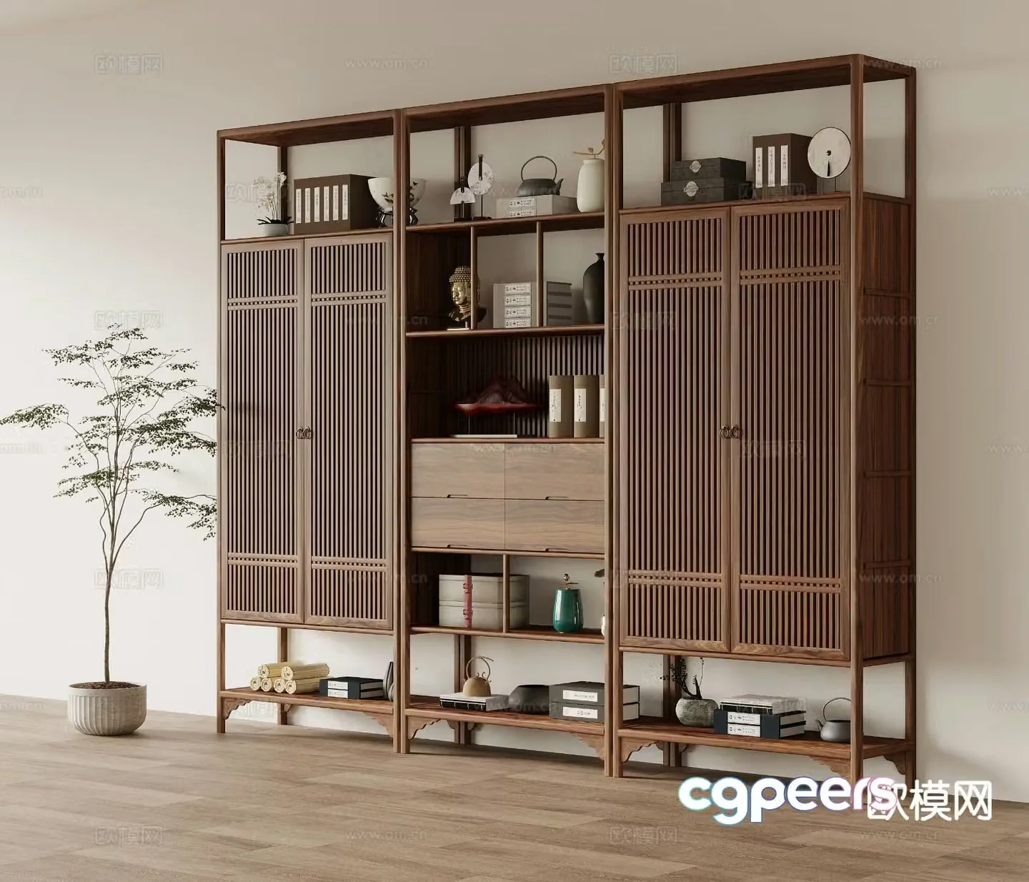 New Chinese style 3D model of Bo Gu shelf
