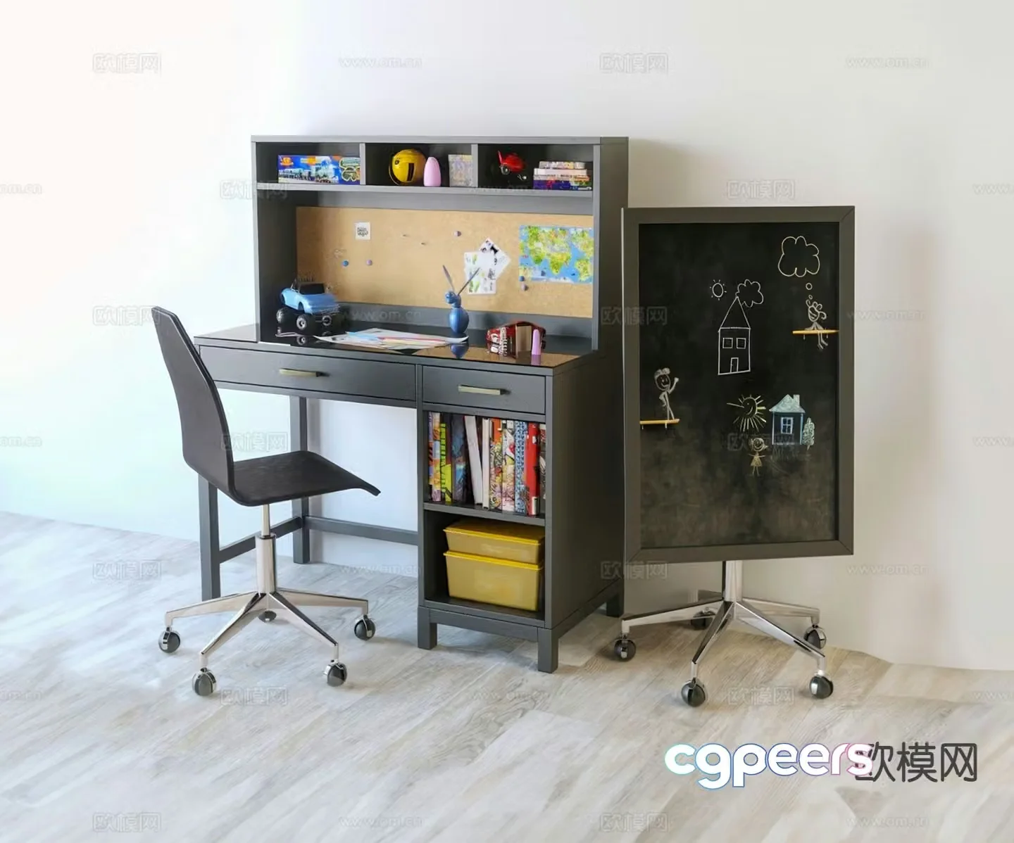 Children’s desk study table 3d model