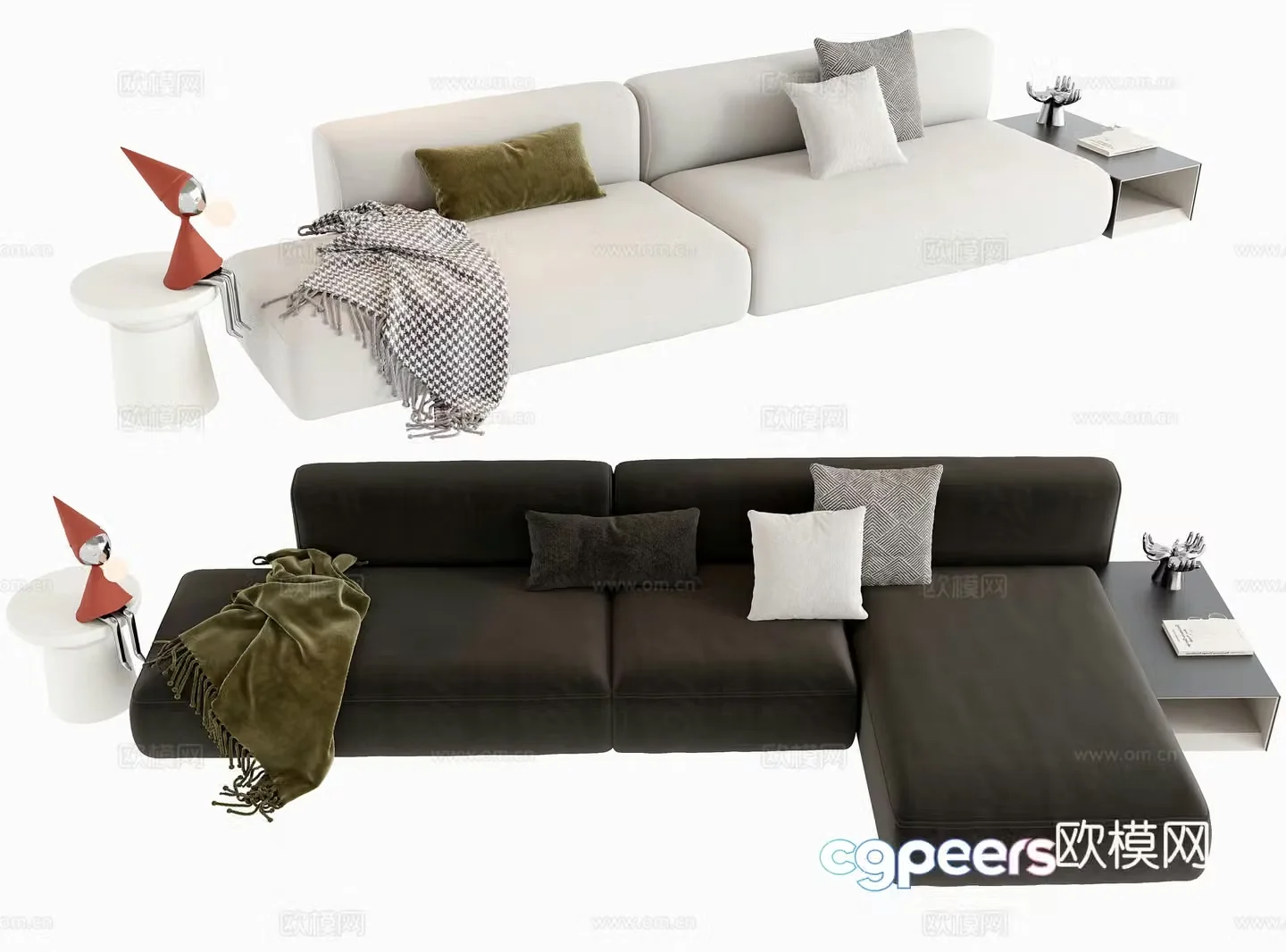 minotti three seater sofa upholstered sofa 3d model