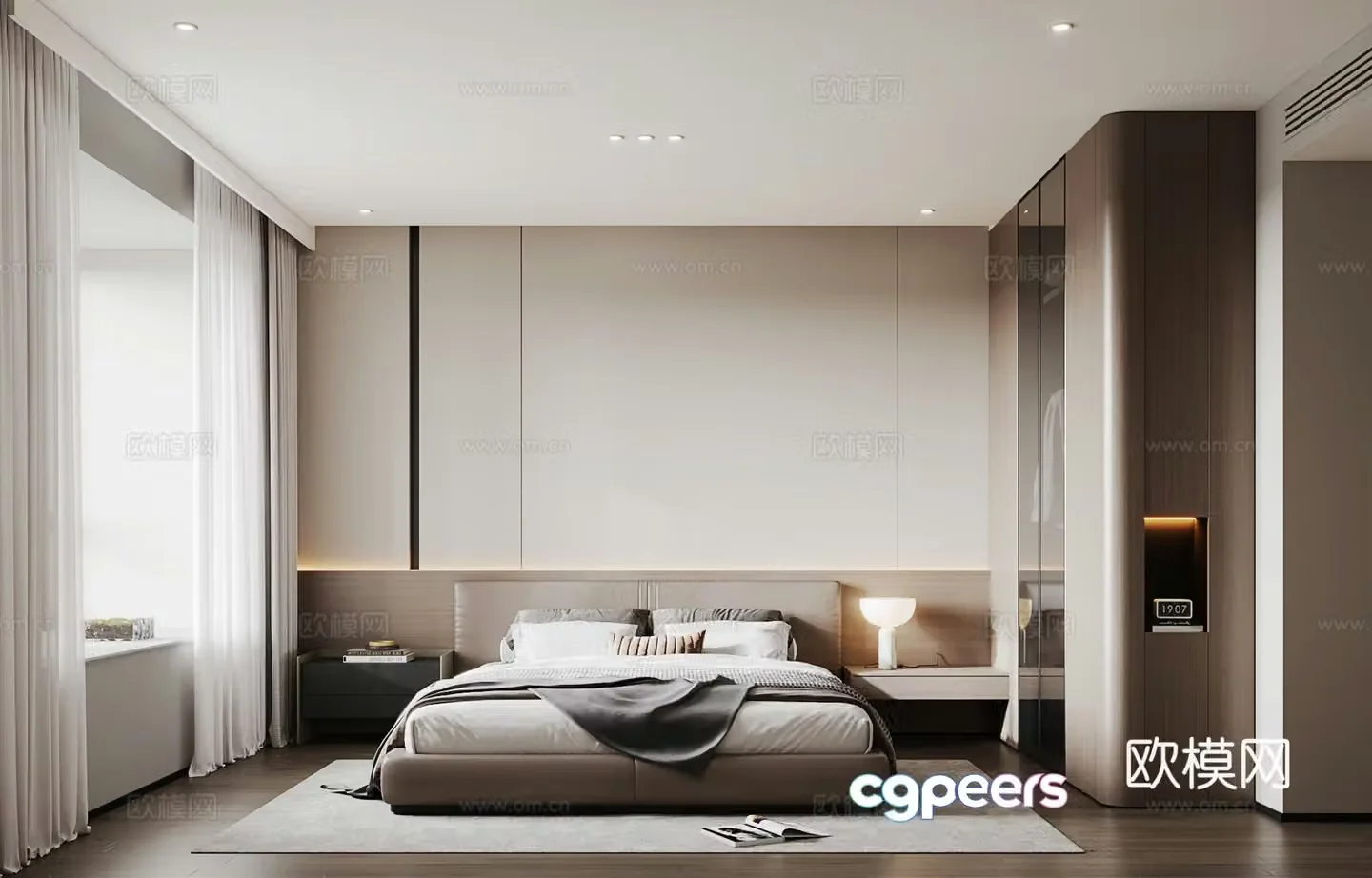 Modern bedroom master bedroom 3d model