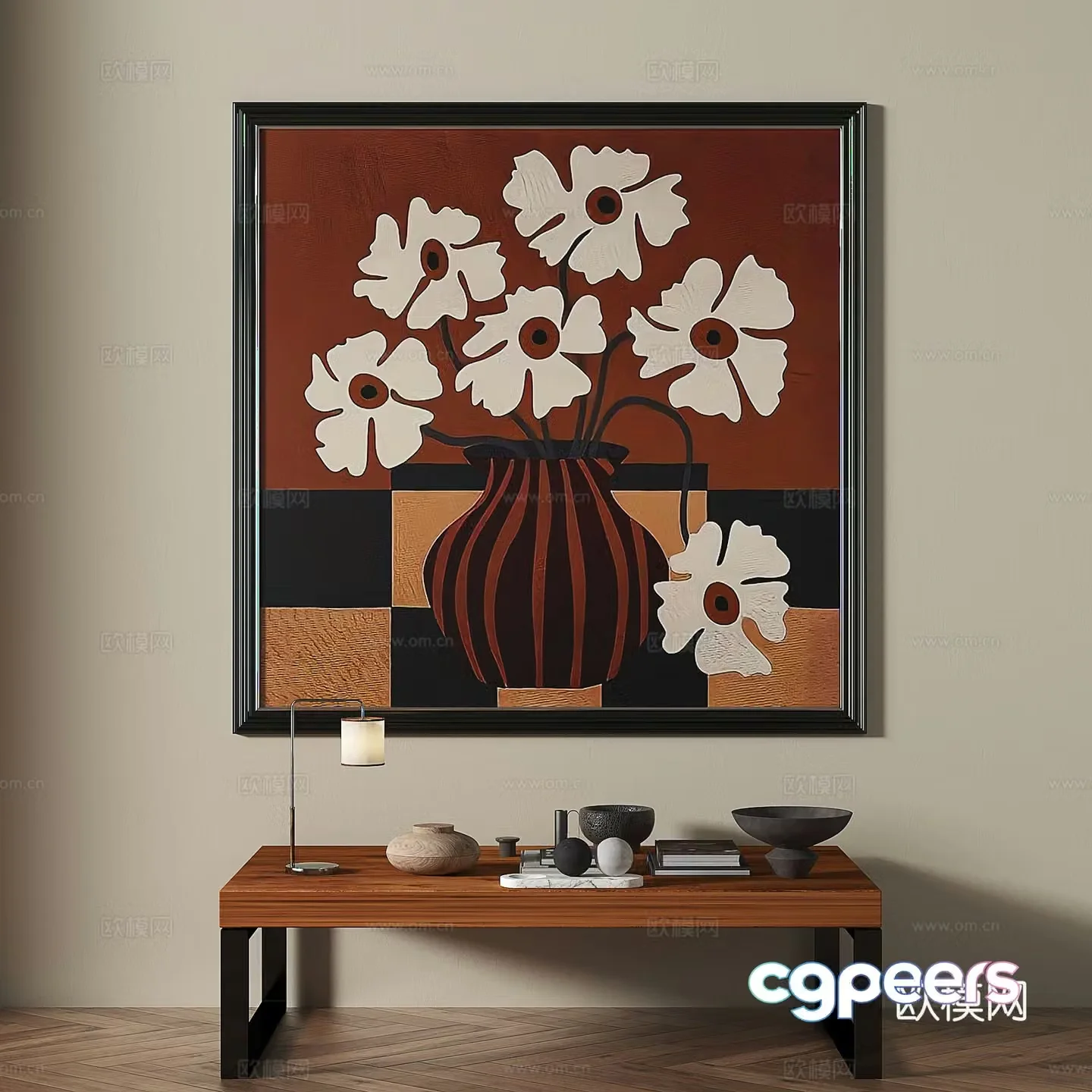 Modern medieval retro decorative painting 3d model