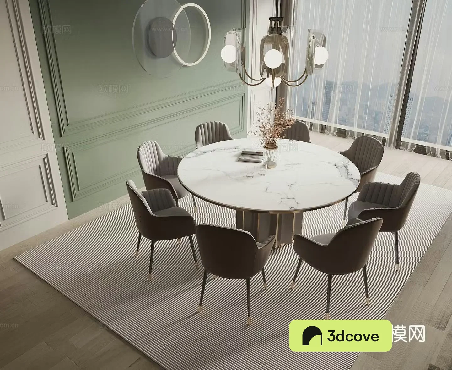 French dining table and chairs round table