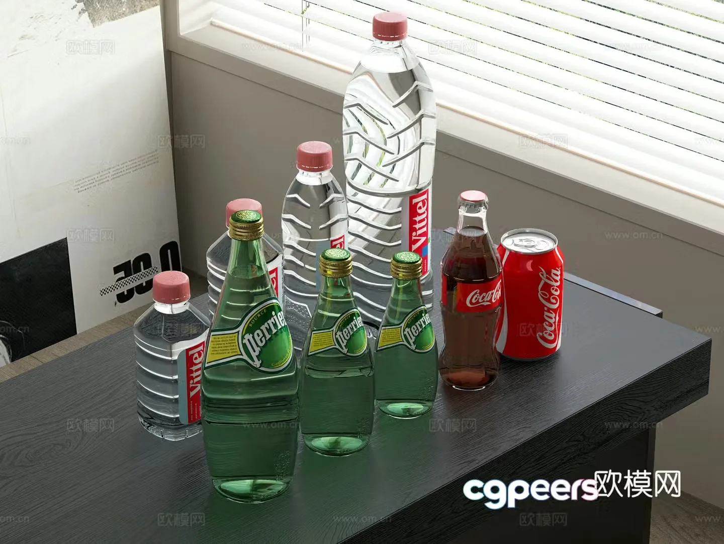 Drinks Coke Sprite Mineral Water 3D Model