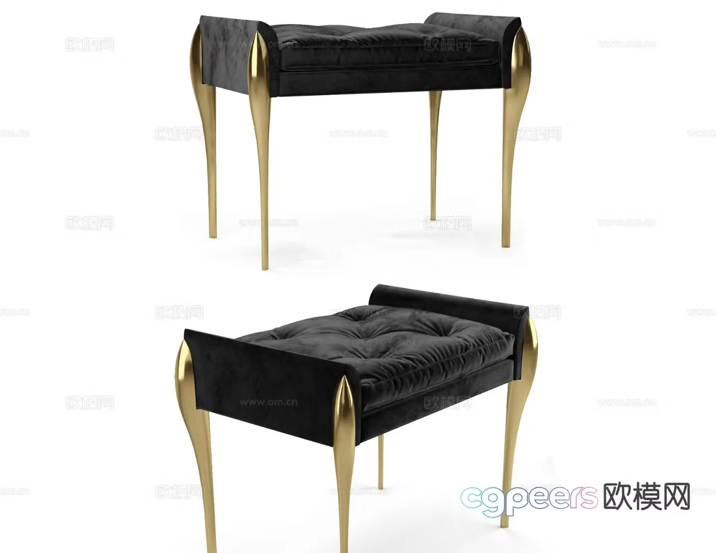 Modern stool dressing stool 3d model