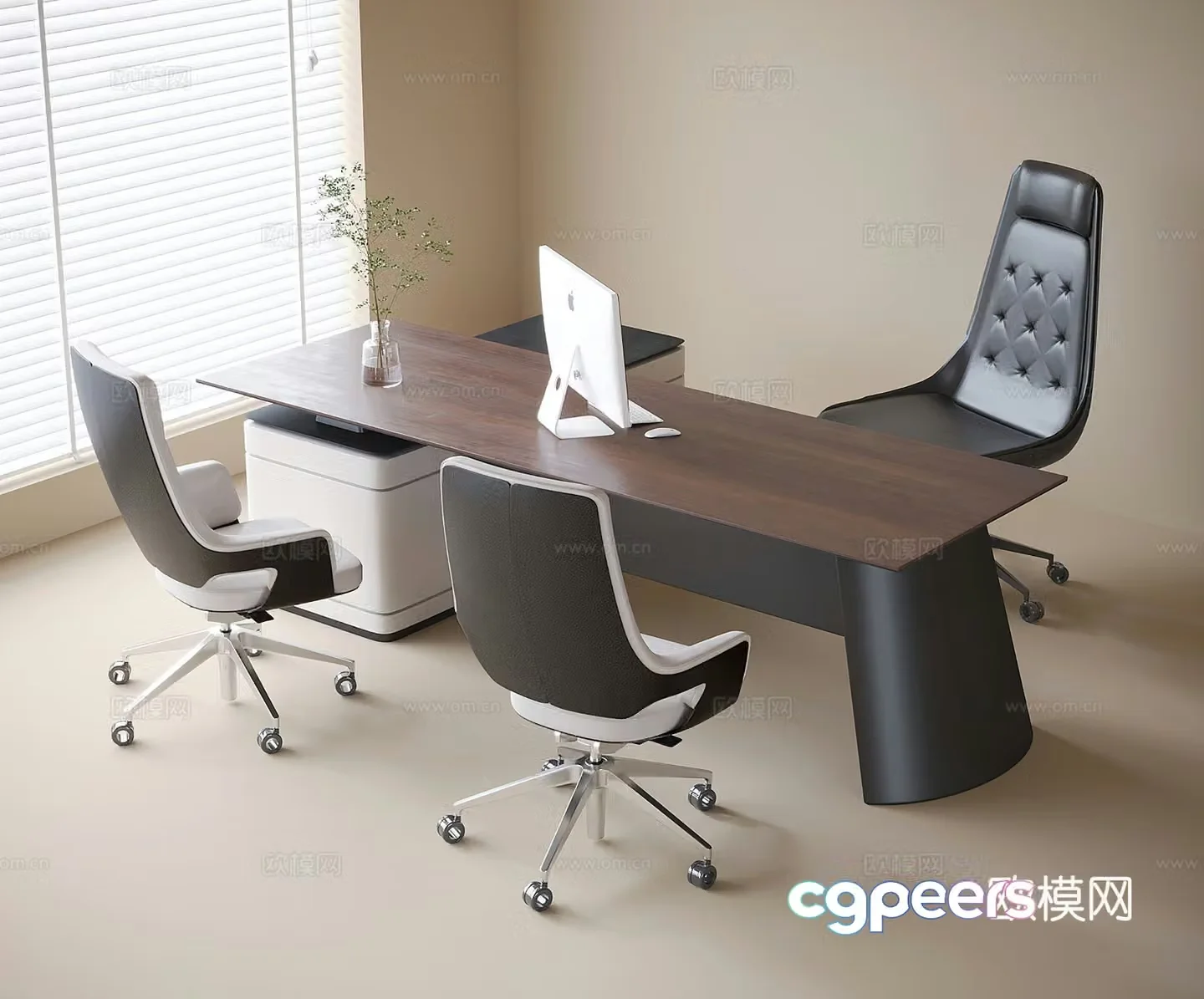 Modern boss office desk chair office chair 3d model