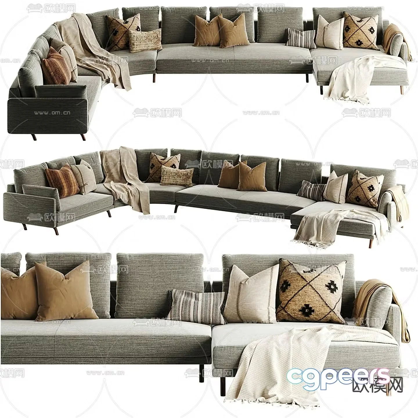 Minotti corner sofa 3d model