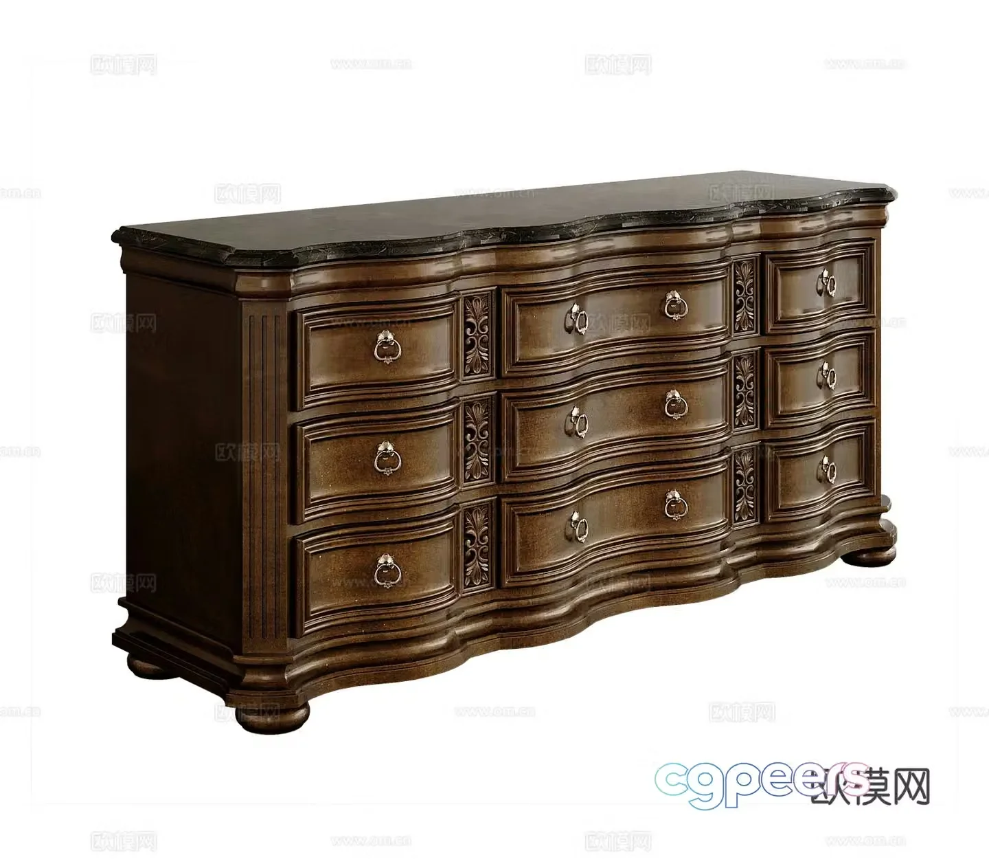 American entryway cabinet 3D model
