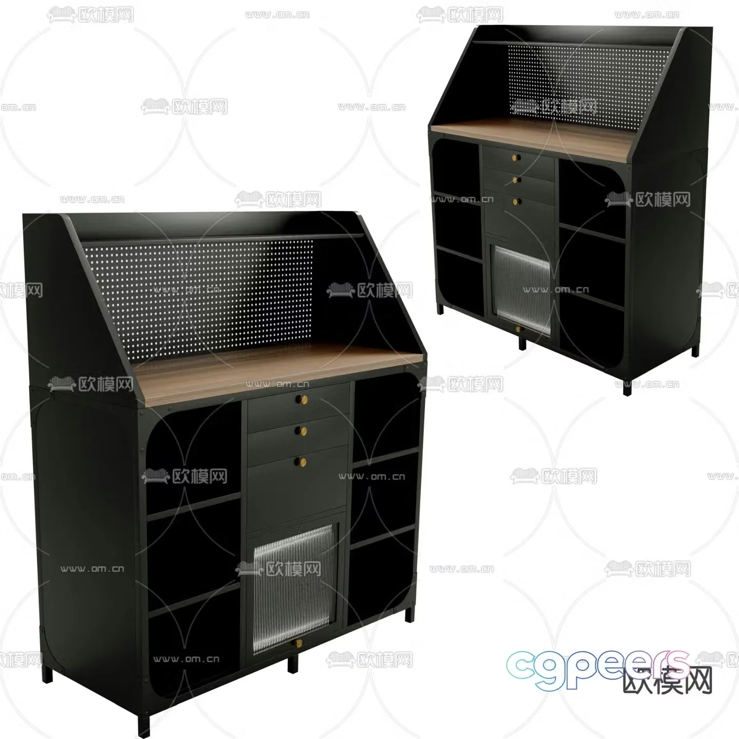 Modern chest of drawers side cabinet 3d model