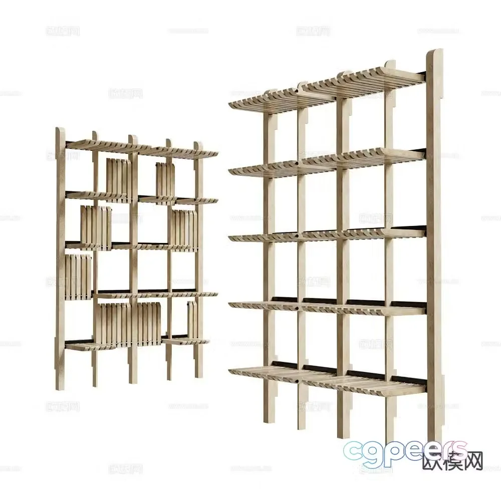 SVITANOK storage rack decorative rack wooden bookshelf 3d model