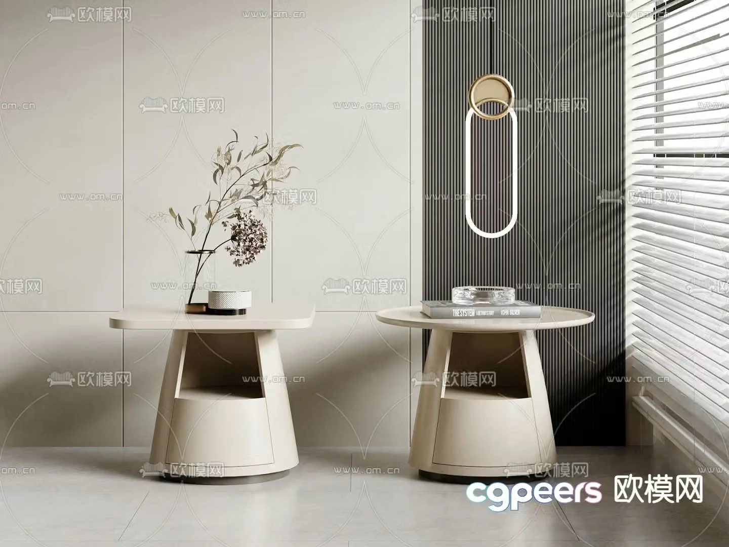 Modern bedside table cabinet 3d model