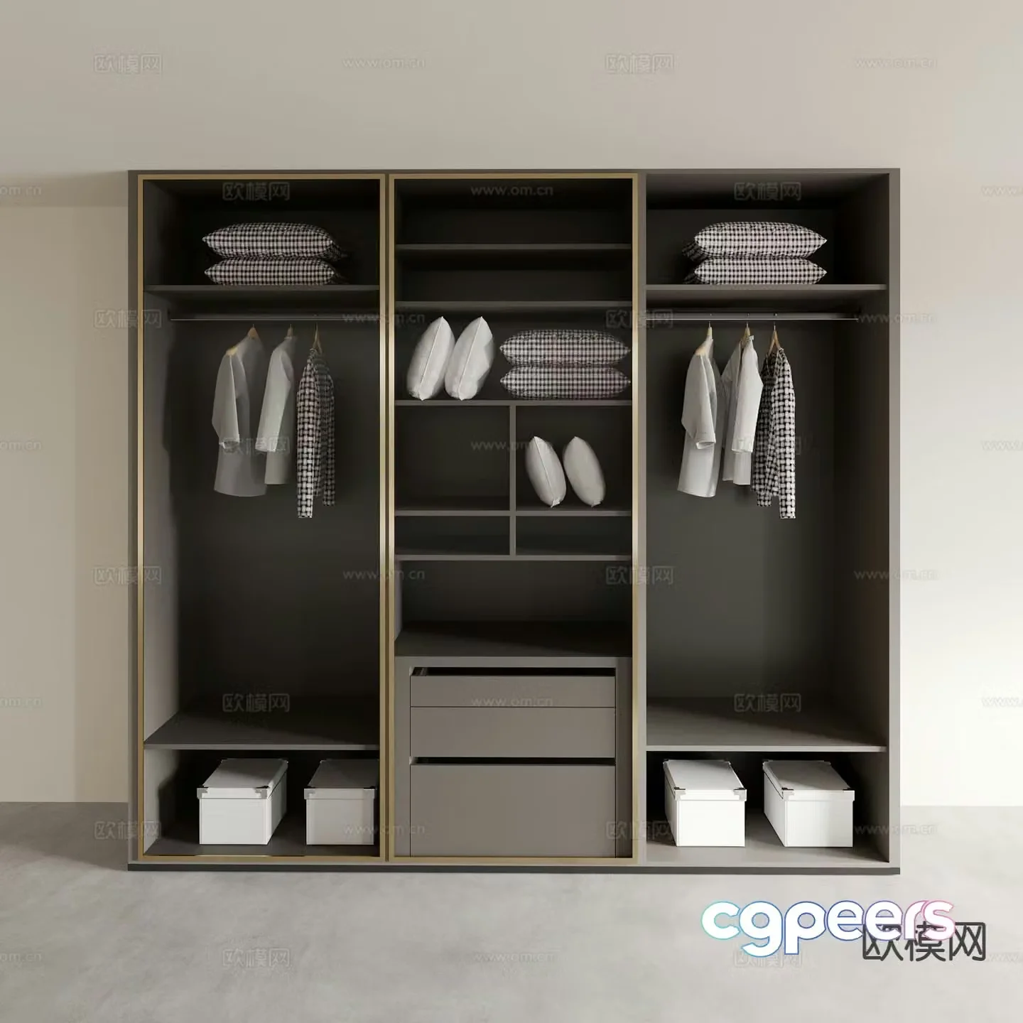 Doorless wardrobe locker 3d model