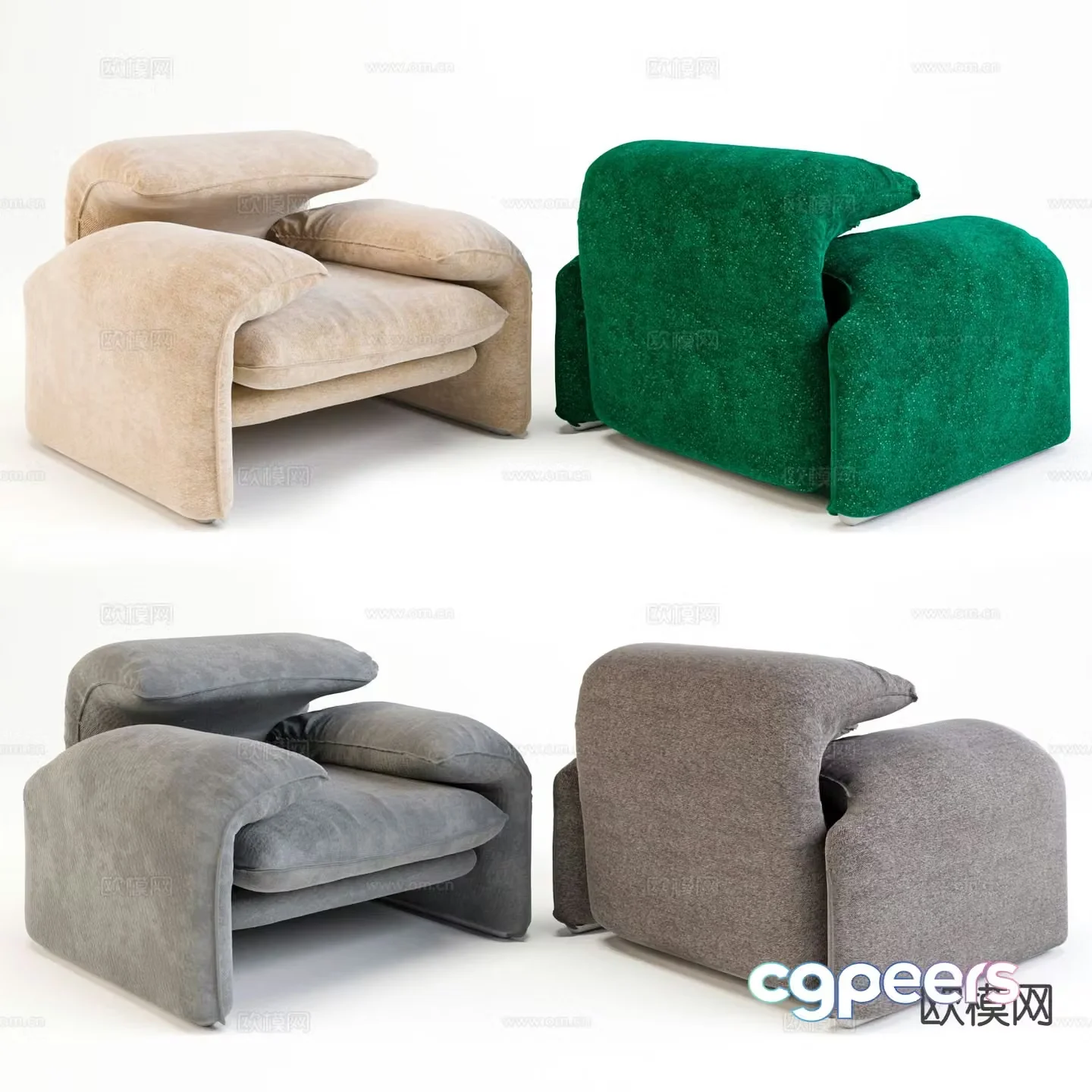 Modern single sofa 3d model