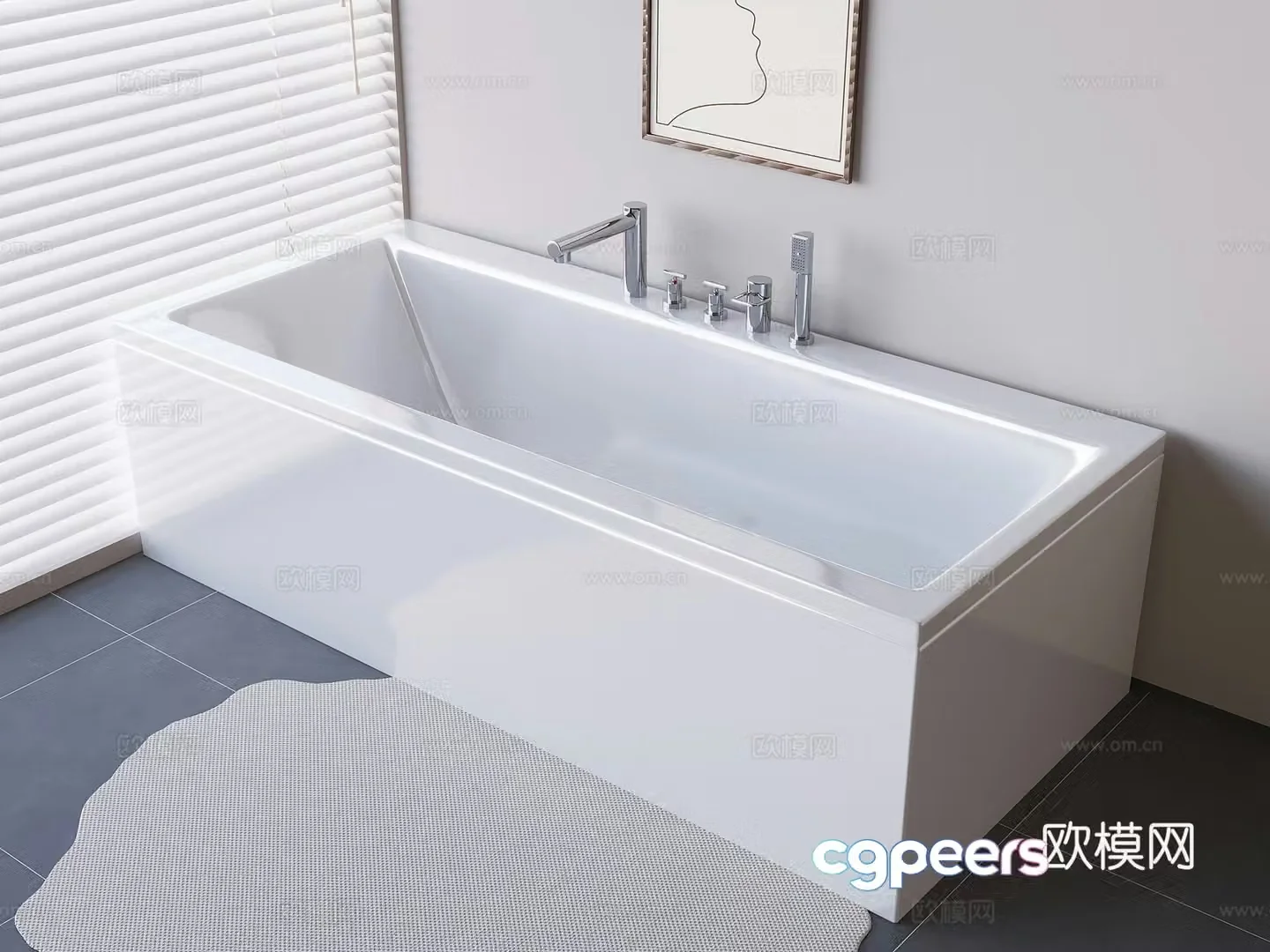 Square bathtub 3d model