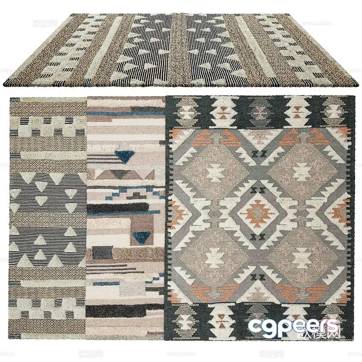 Modern fabric carpet 3d model