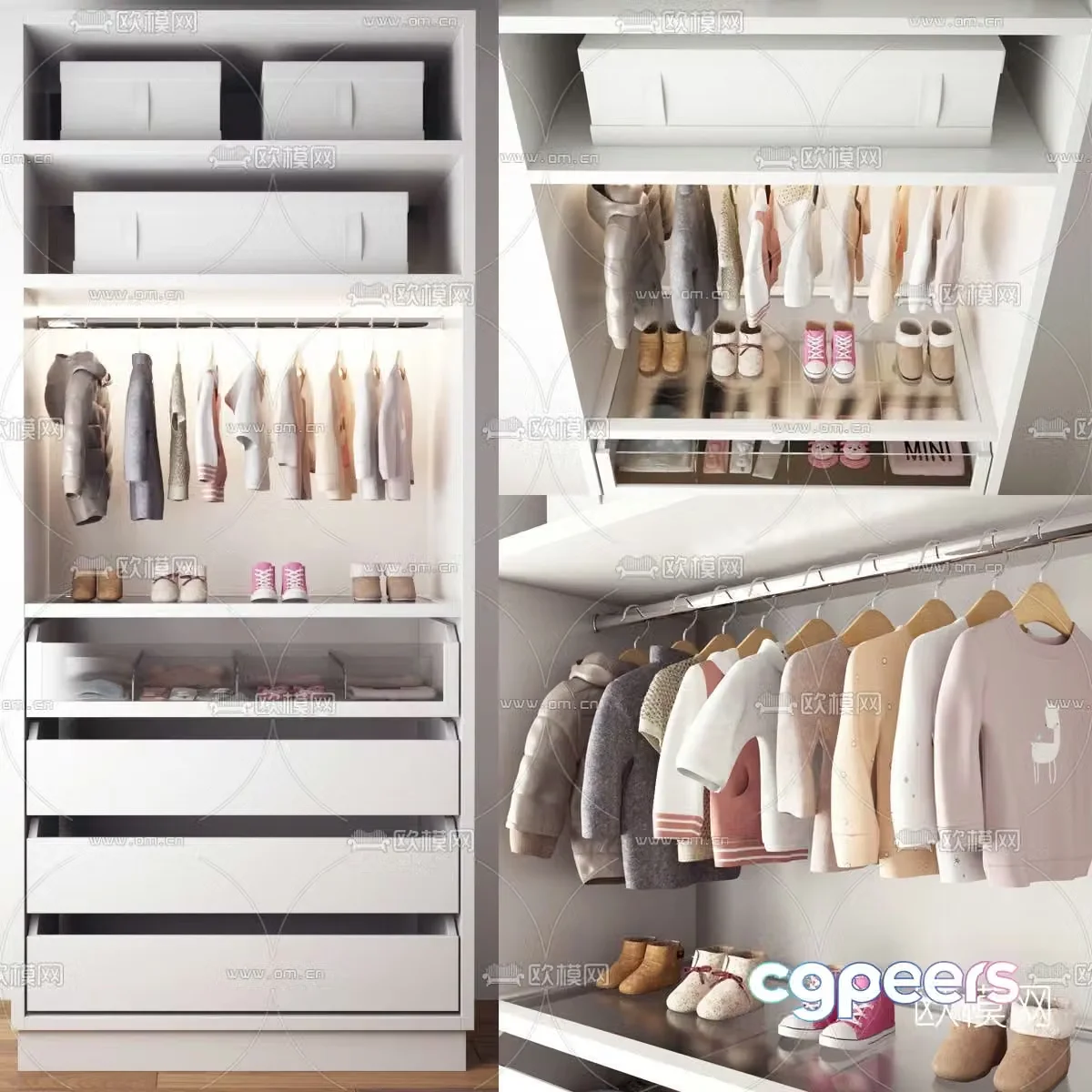 Modern children’s wardrobe 3d model